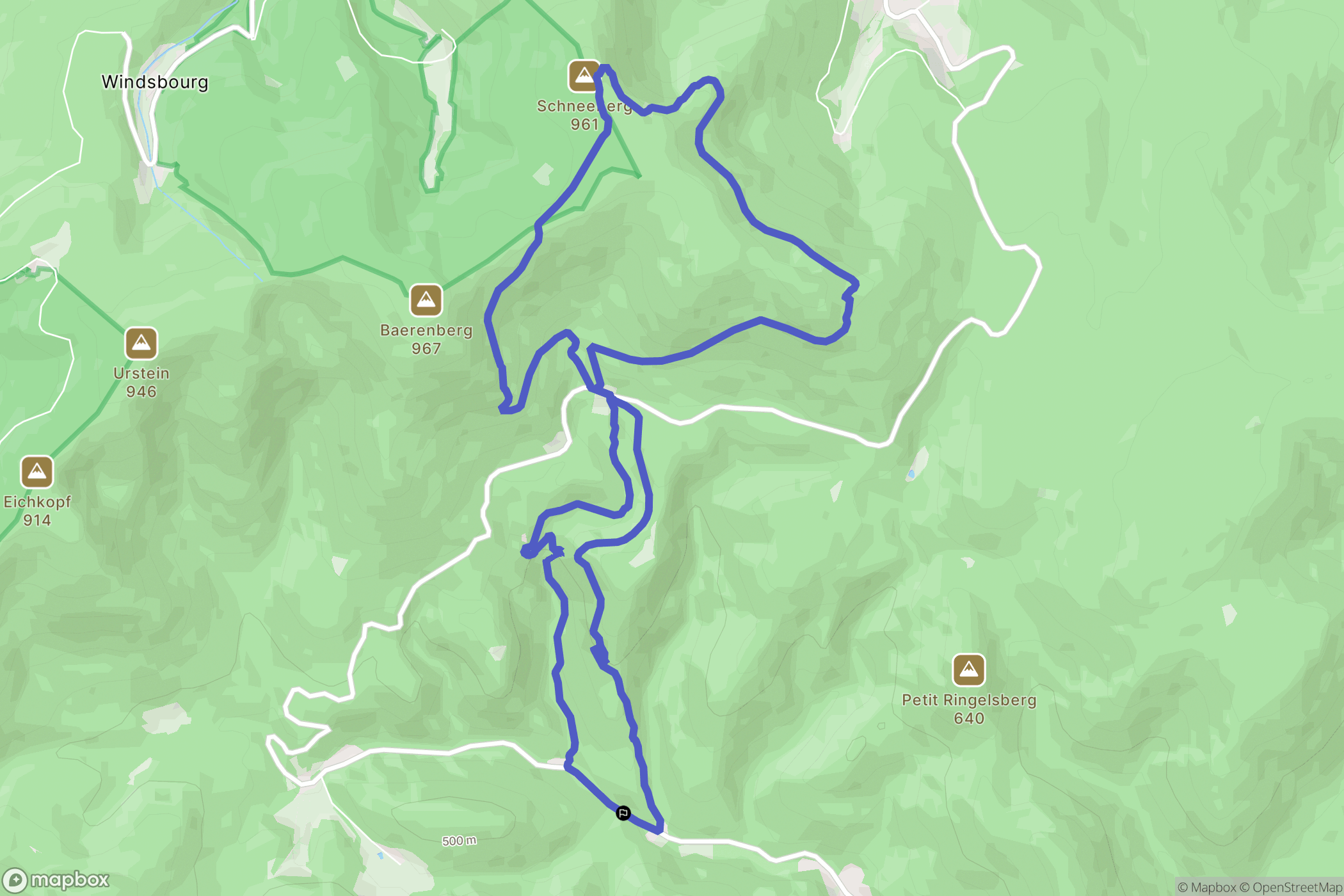 Oberhaslach : carte du parcours de randonnée - France