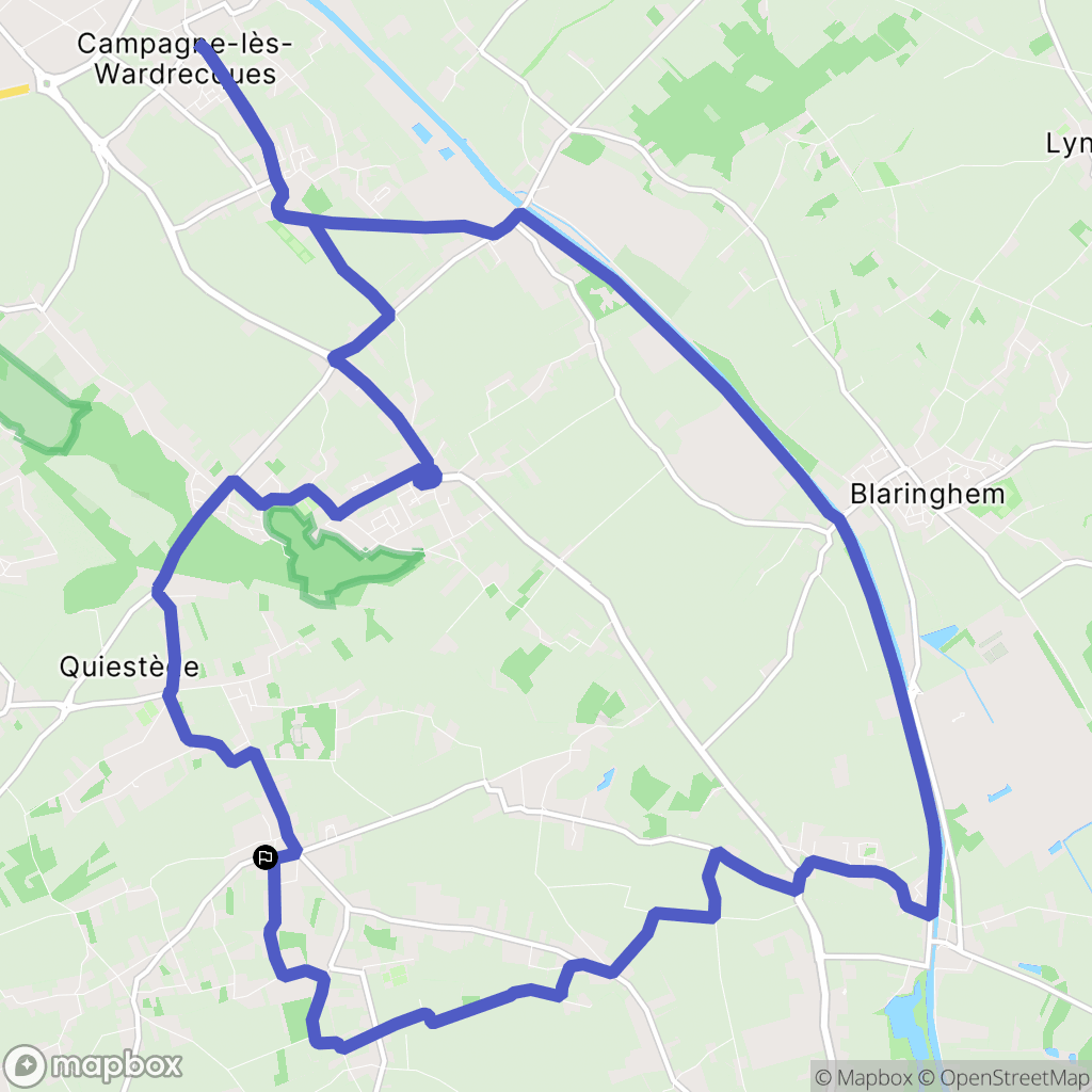 Roquetoire : carte du parcours de randonnée - France
