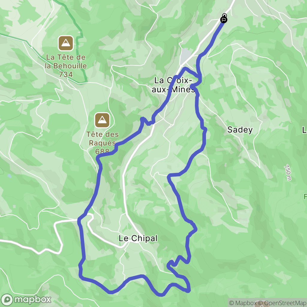 Ban-de-Laveline : carte du parcours de randonnée - France