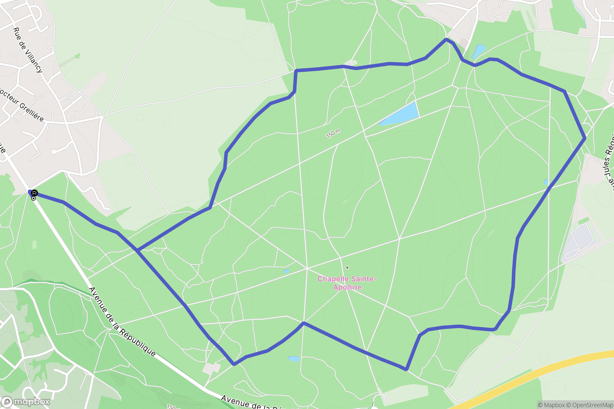 Neauphle-le-Château : carte du parcours de randonnée - France