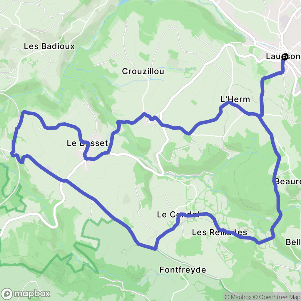 Laussonne : carte du parcours de randonnée - France
