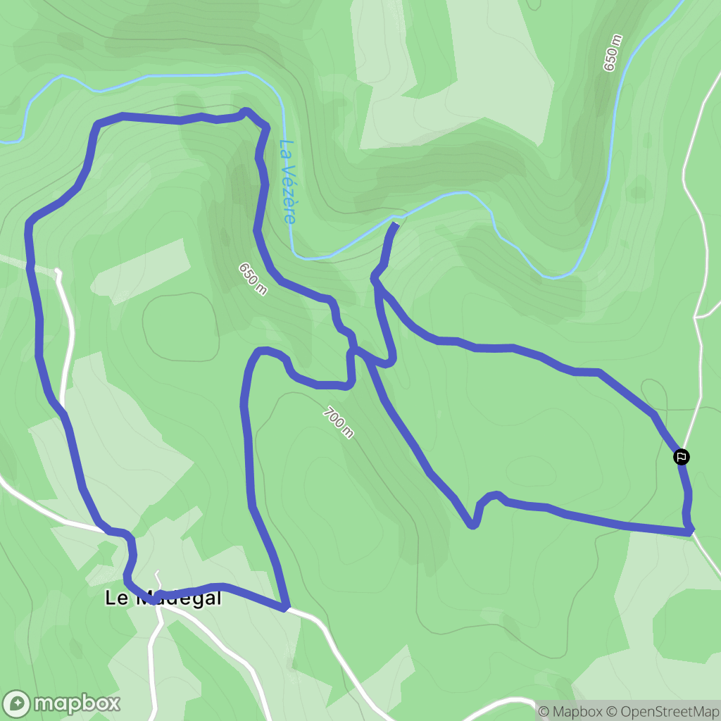 Lestards : carte du parcours de randonnée - France