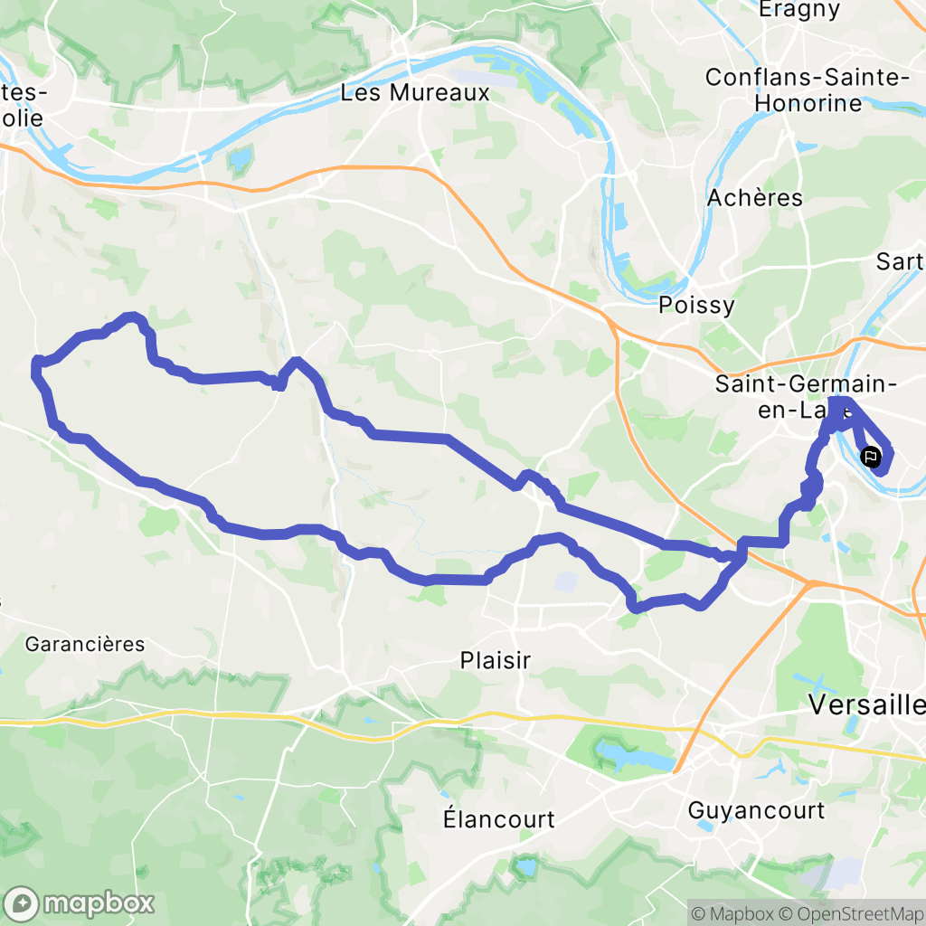 Croissy : carte du parcours de randonnée - France
