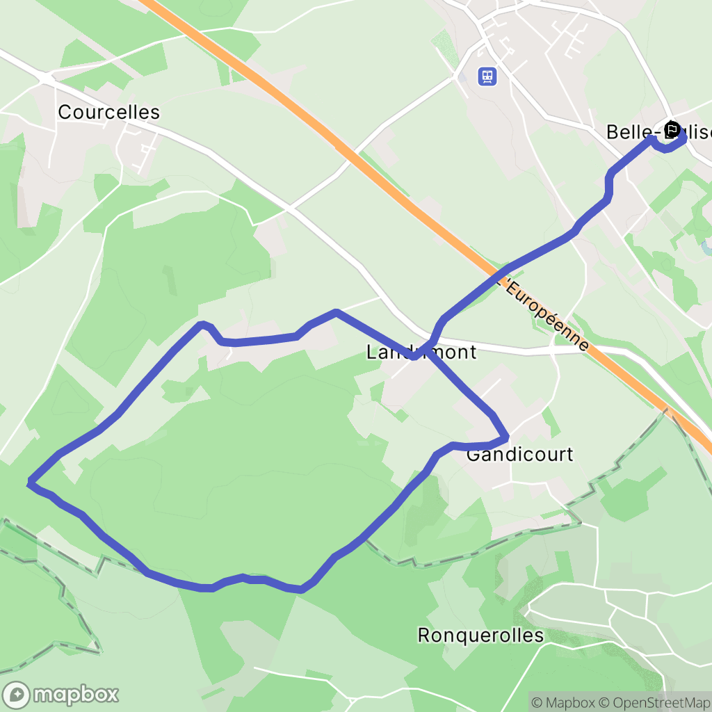 Belle-Église : carte du parcours de randonnée - France