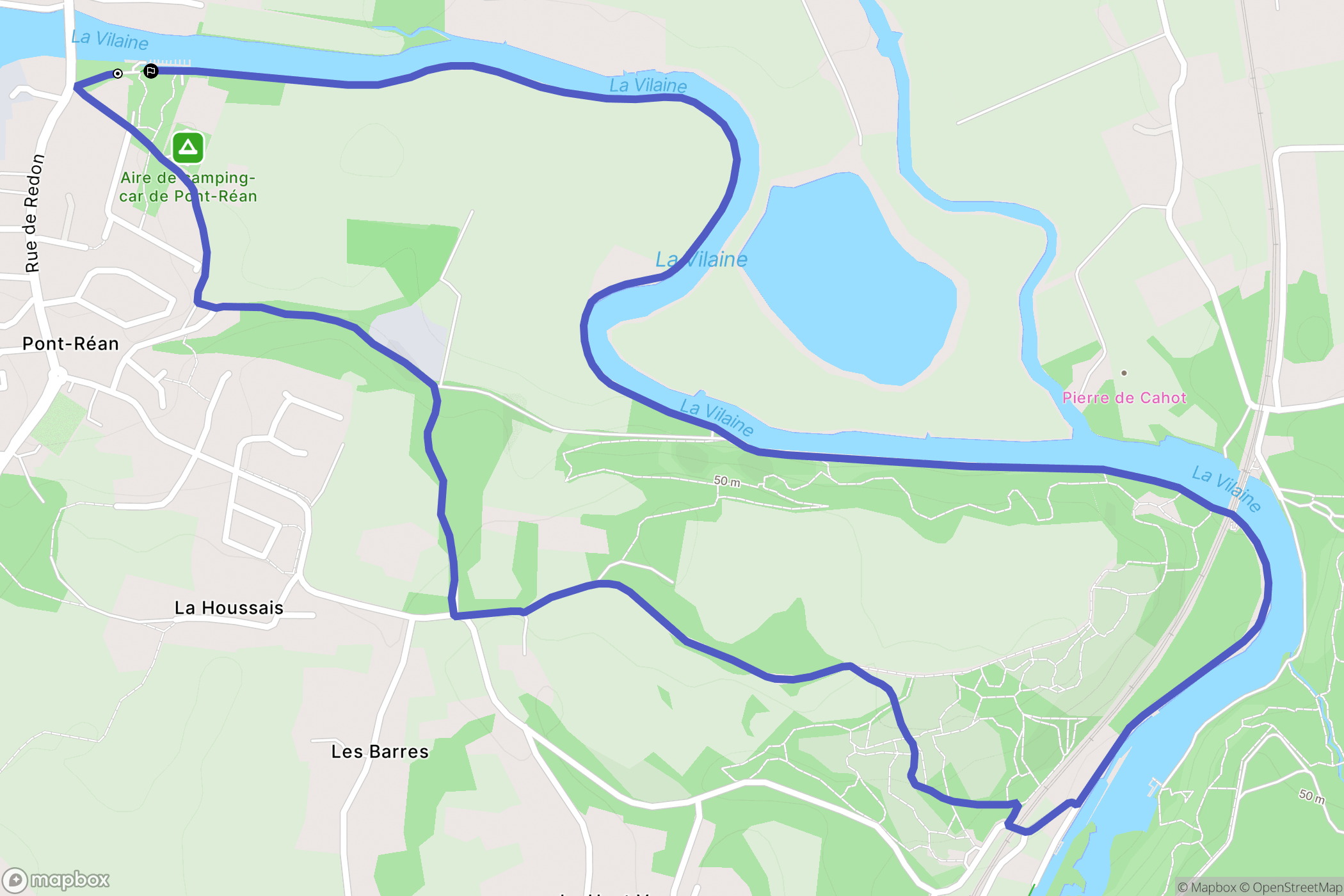 Guichen : carte du parcours de randonnée - France