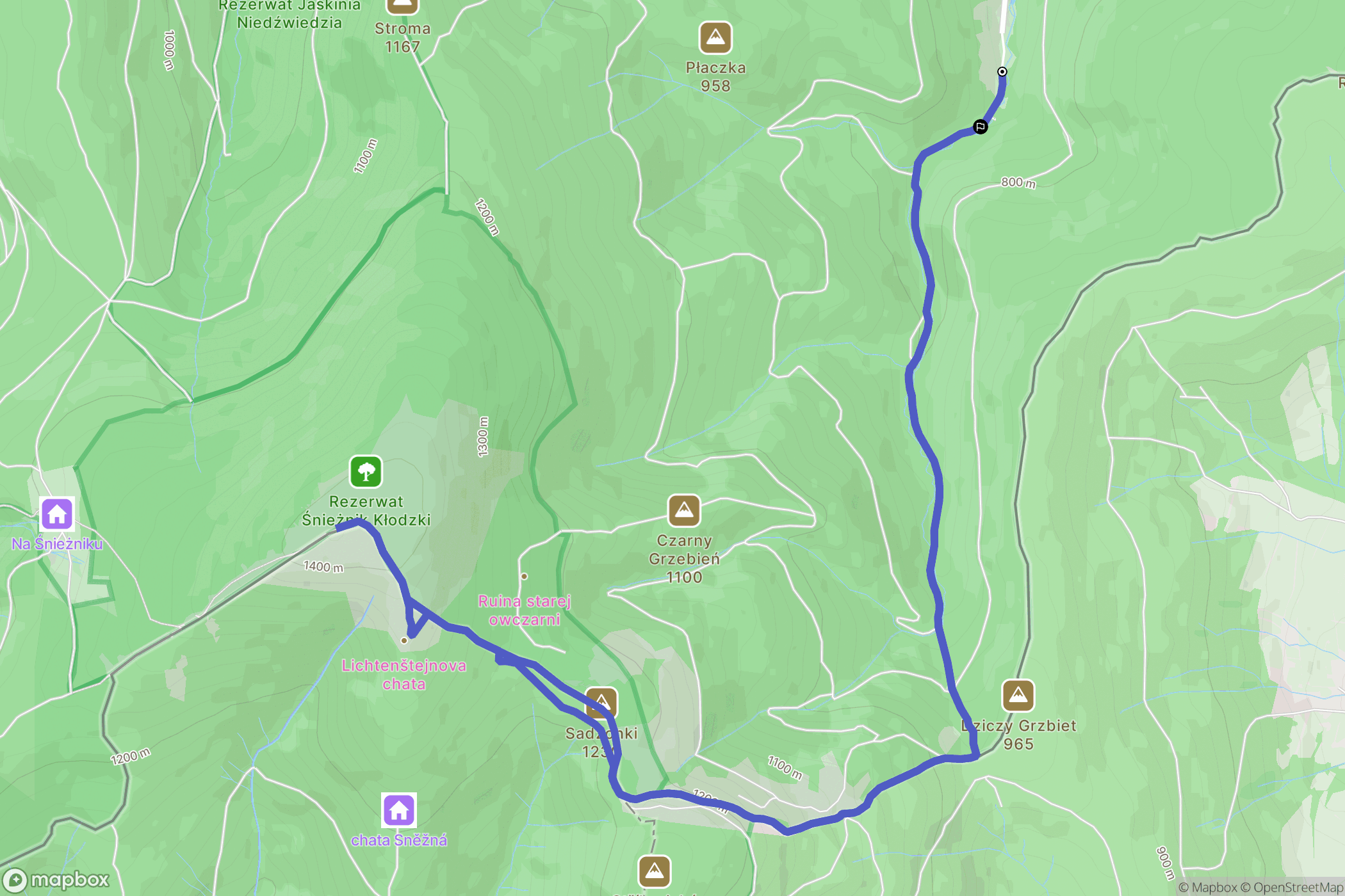 Kamienica: mapa trasy - Poland