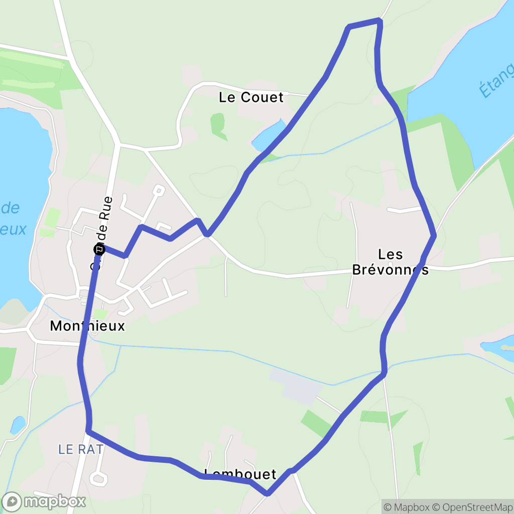 Monthieux : carte du parcours de randonnée - France