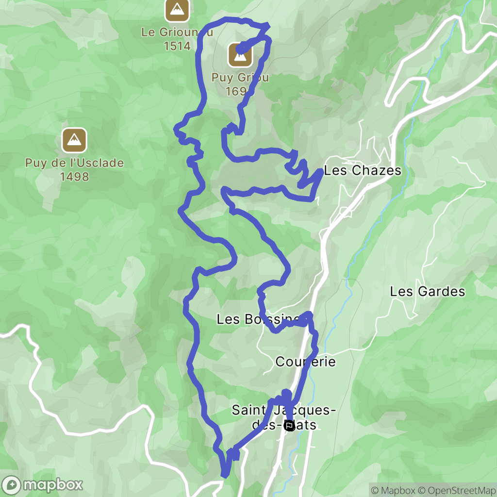Saint-Jacques-des-Blats : carte du parcours de randonnée - France