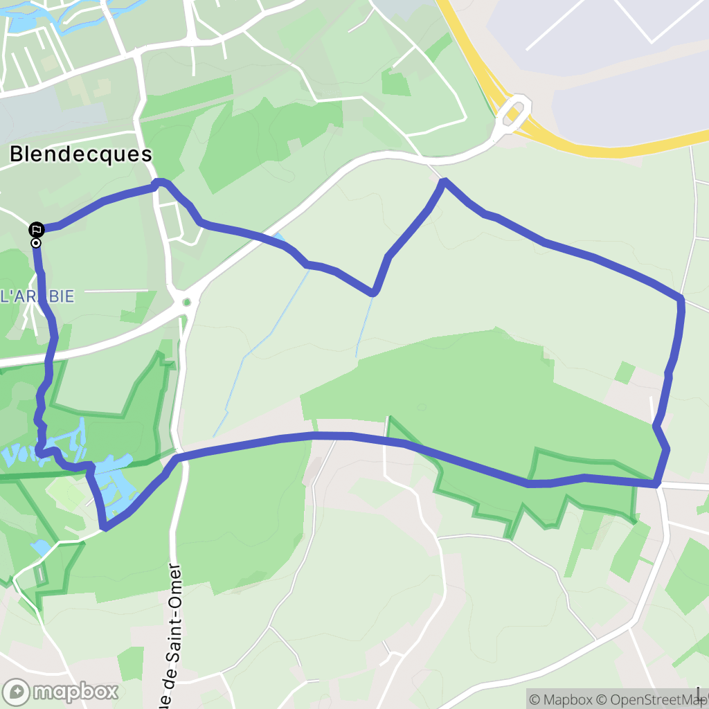 Blendecques : carte du parcours de randonnée - France