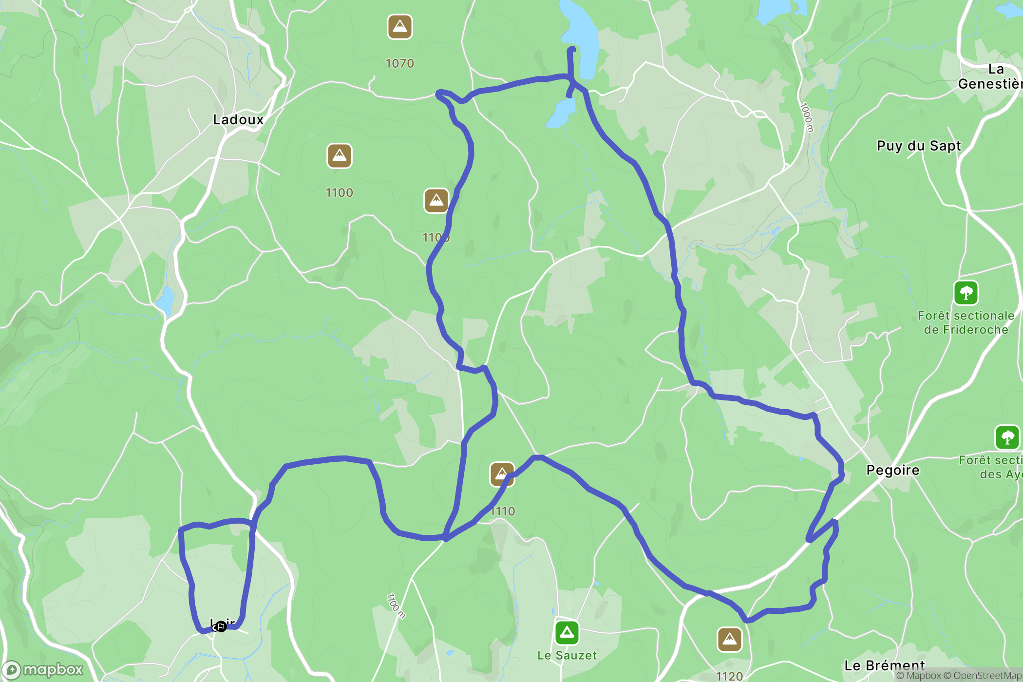 Saint-Germain-l'Herm : carte du parcours de randonnée - France