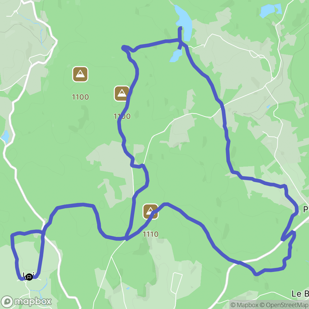 Saint-Germain-l'Herm : carte du parcours de randonnée - France