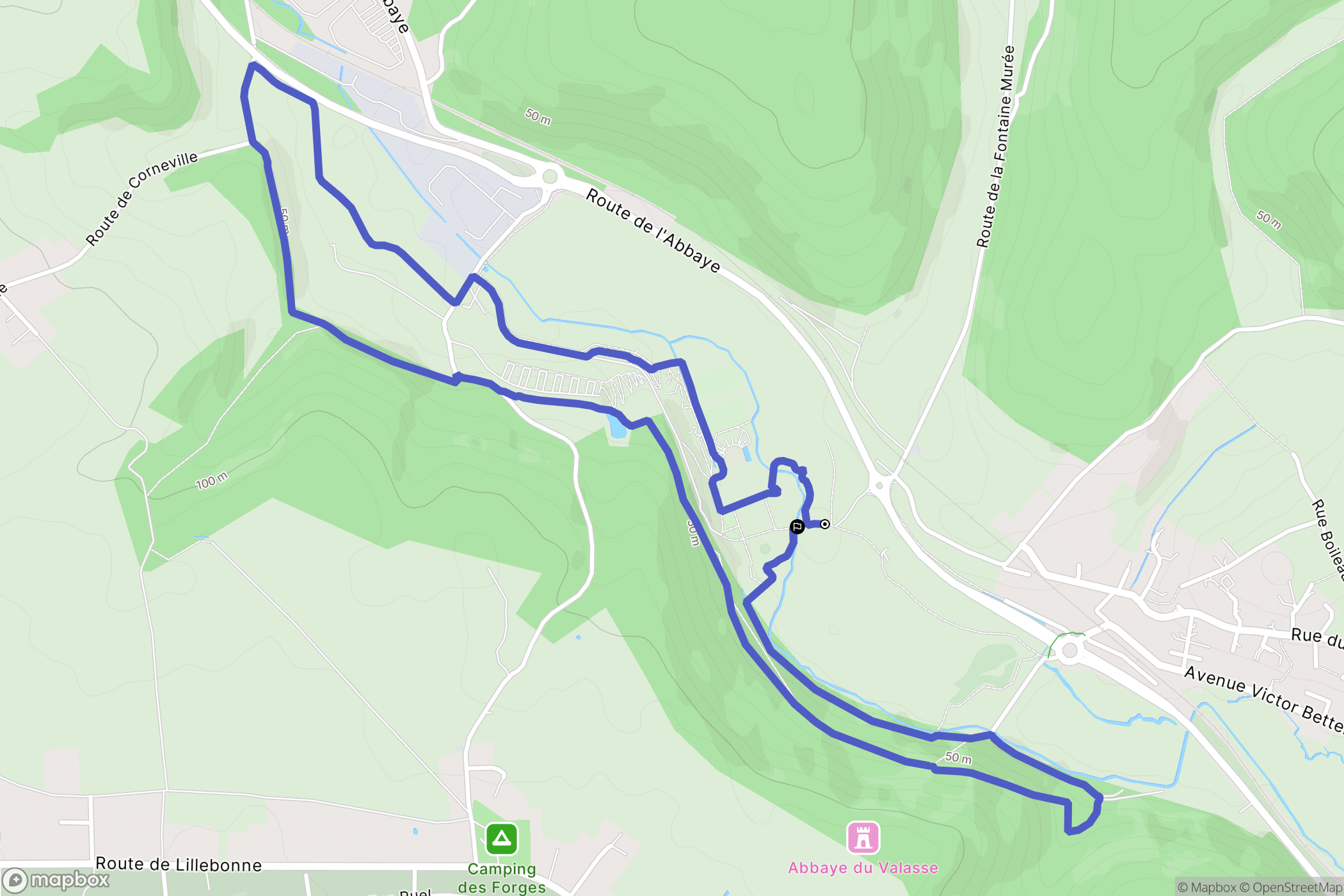 Gruchet-le-Valasse : carte du parcours de randonnée - France