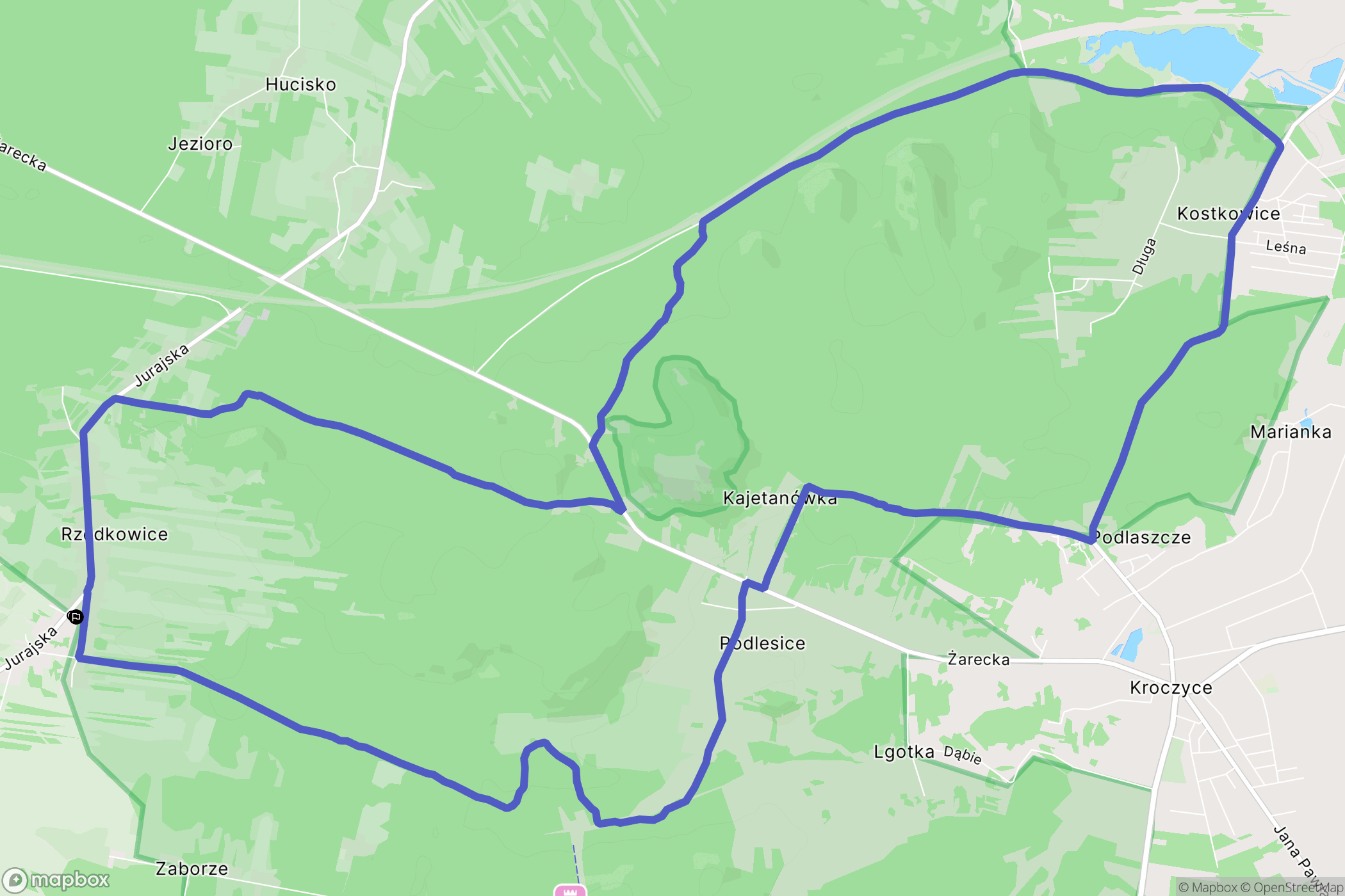 Rzędkowice: mapa trasy - Poland