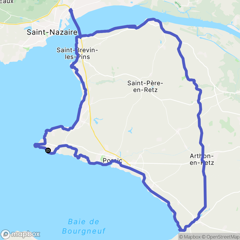 Préfailles : carte du parcours de randonnée - France