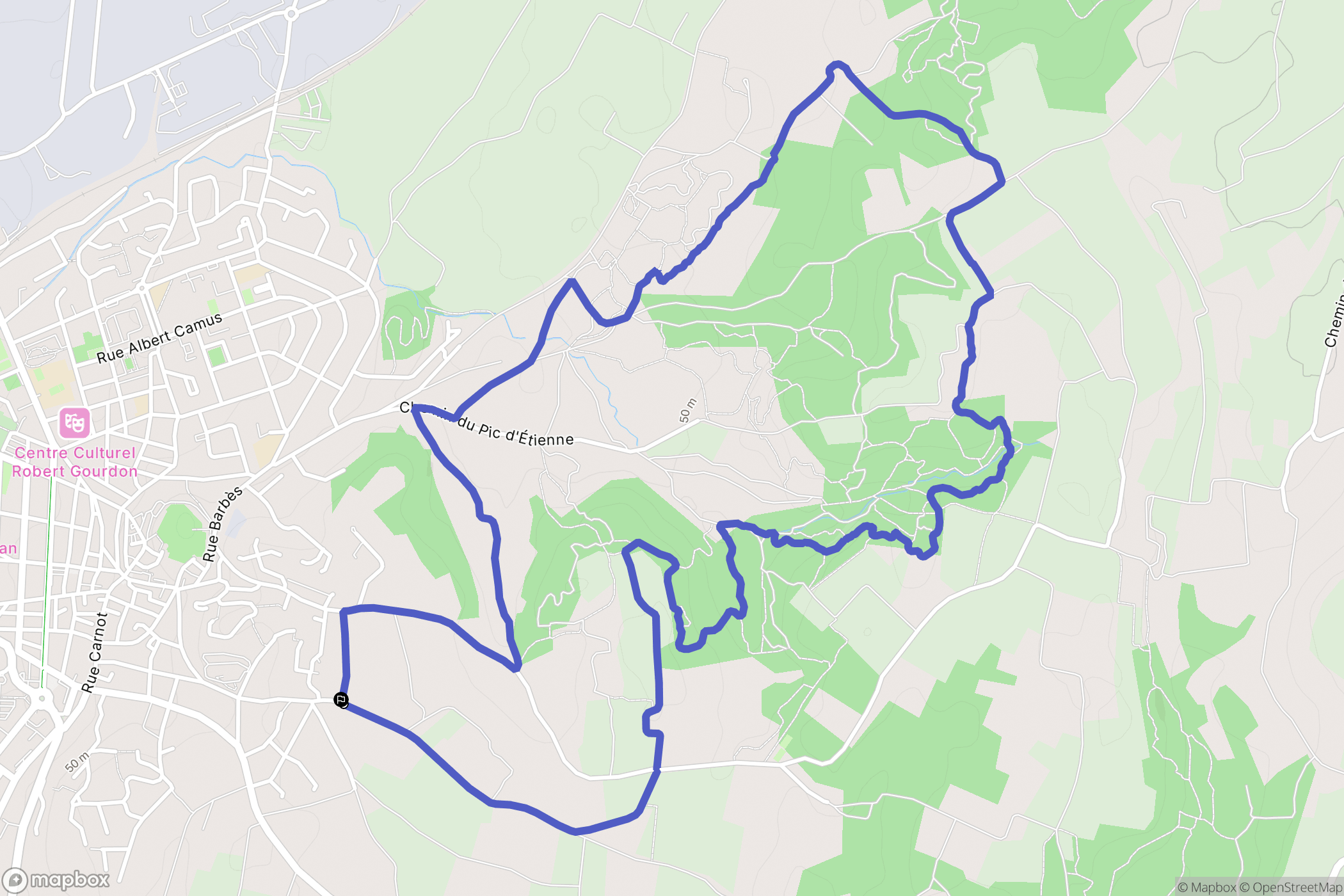 Vauvert : carte du parcours de randonnée - France