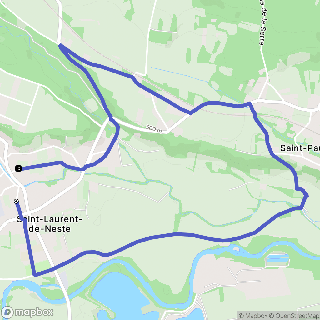 Saint-Laurent-de-Neste : carte du parcours de randonnée - France