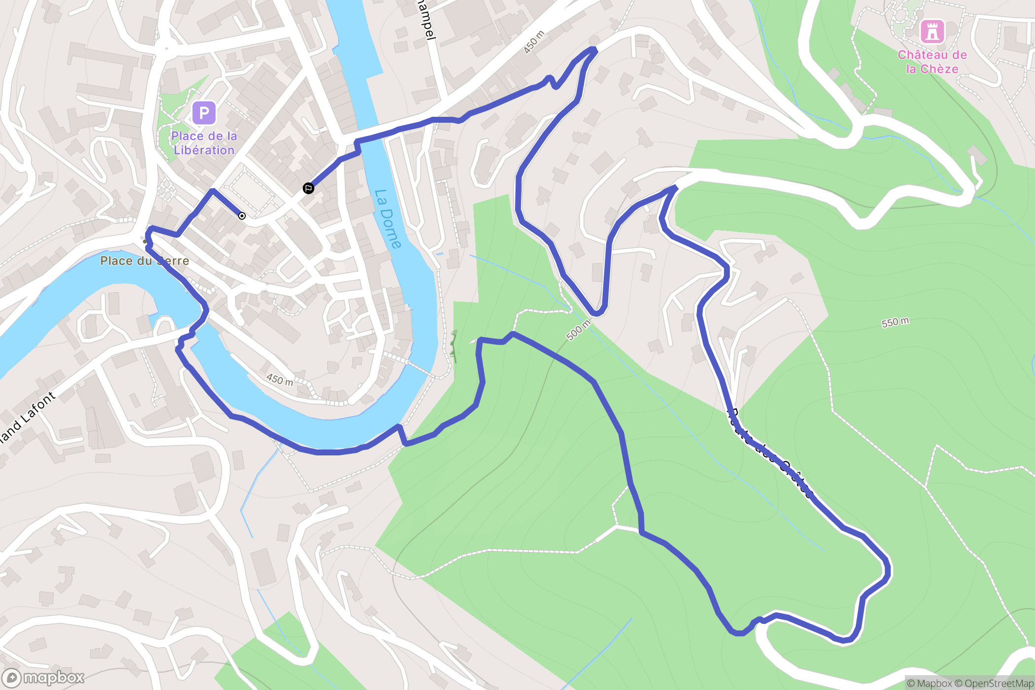 Le Cheylard : carte du parcours de randonnée - France