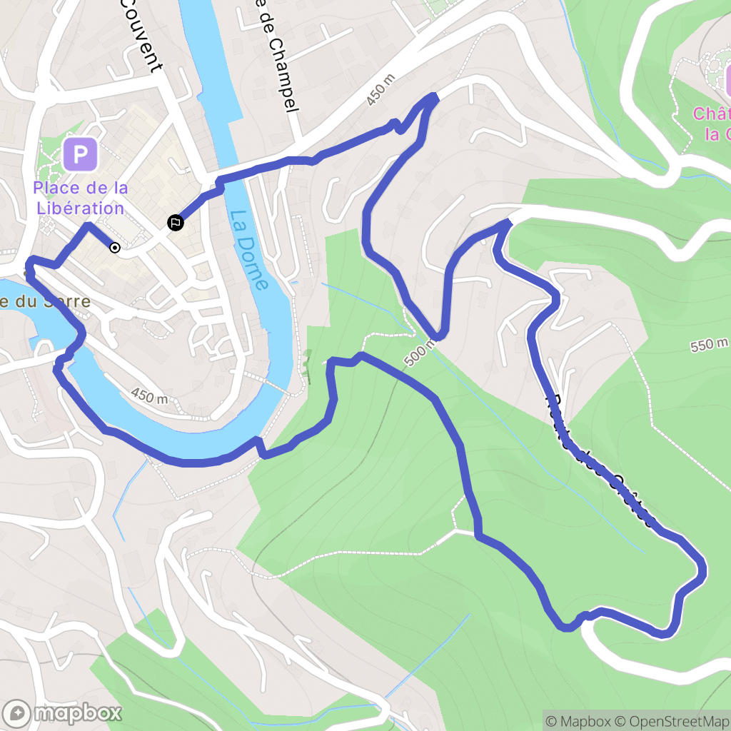 Le Cheylard : carte du parcours de randonnée - France