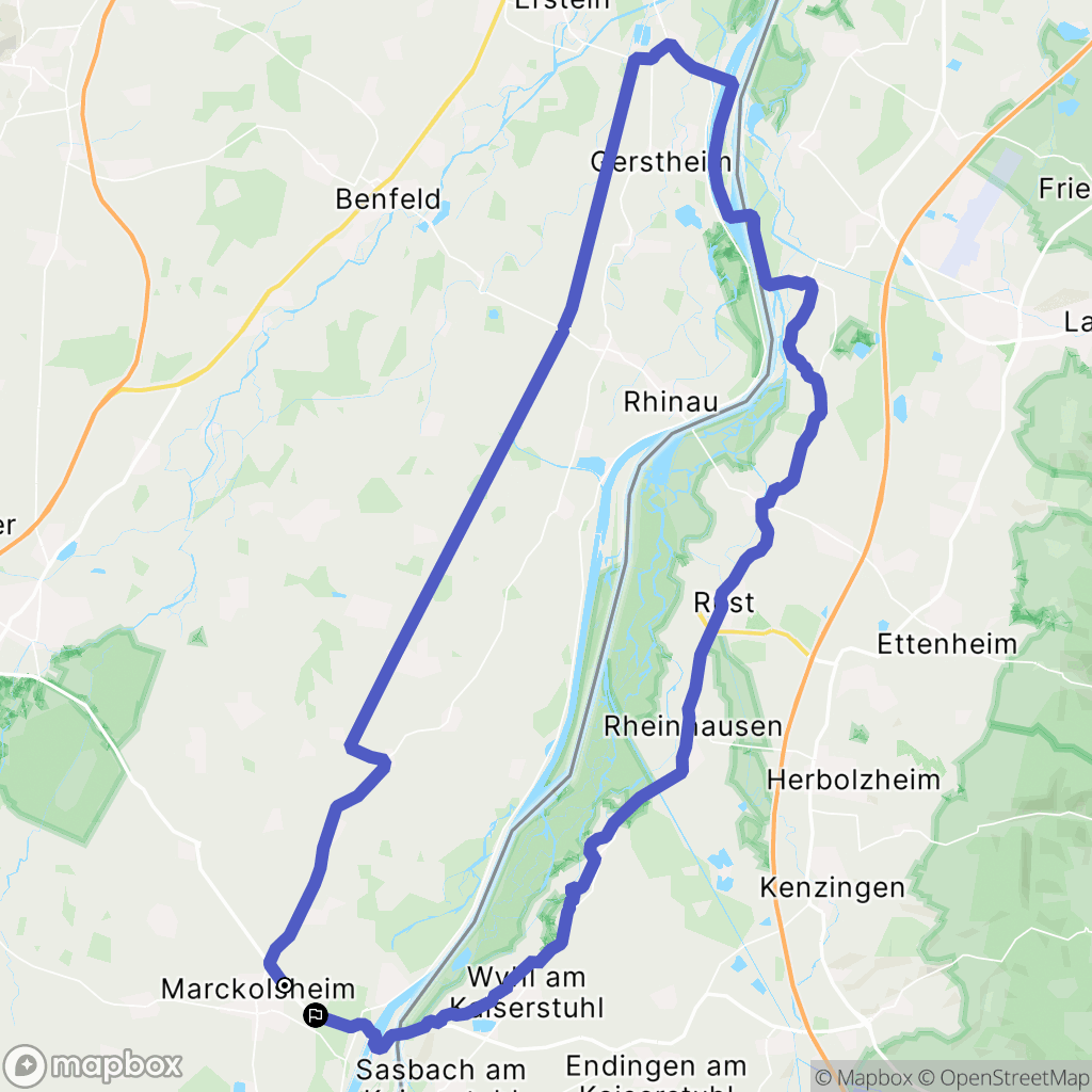 Marckolsheim : carte du parcours de randonnée - France
