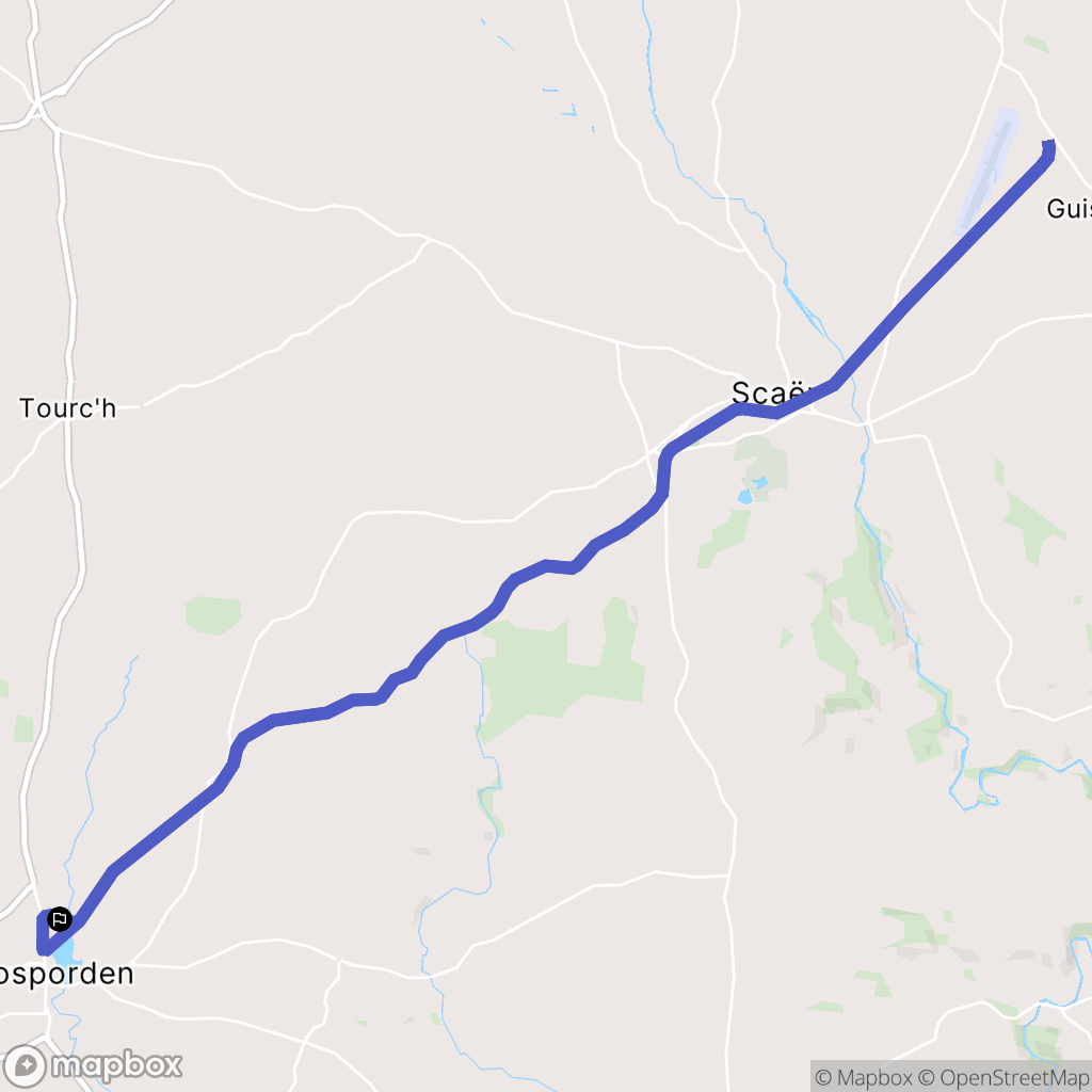 Rosporden : carte du parcours de randonnée - France