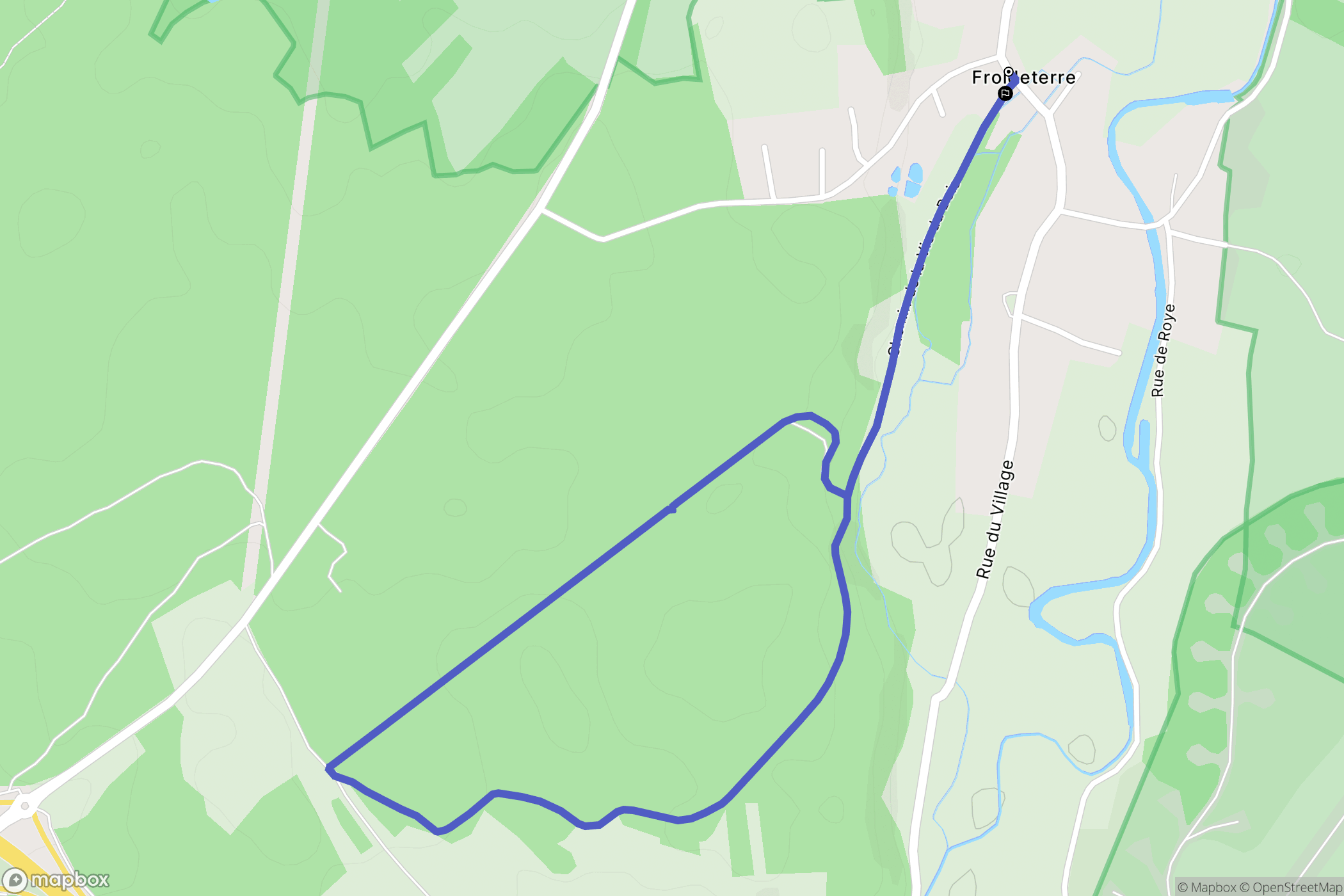 Froideterre : carte du parcours de randonnée - France