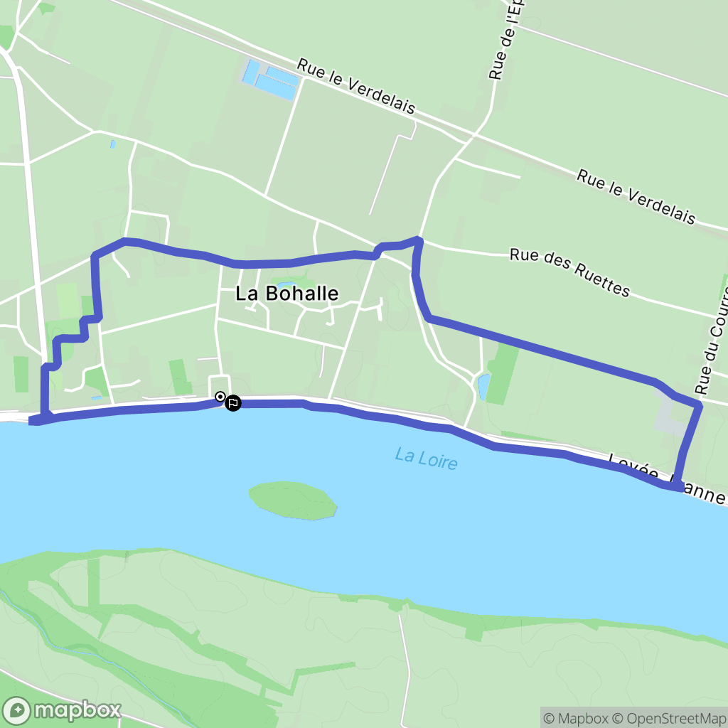 Loire-Authion : carte du parcours de randonnée - France