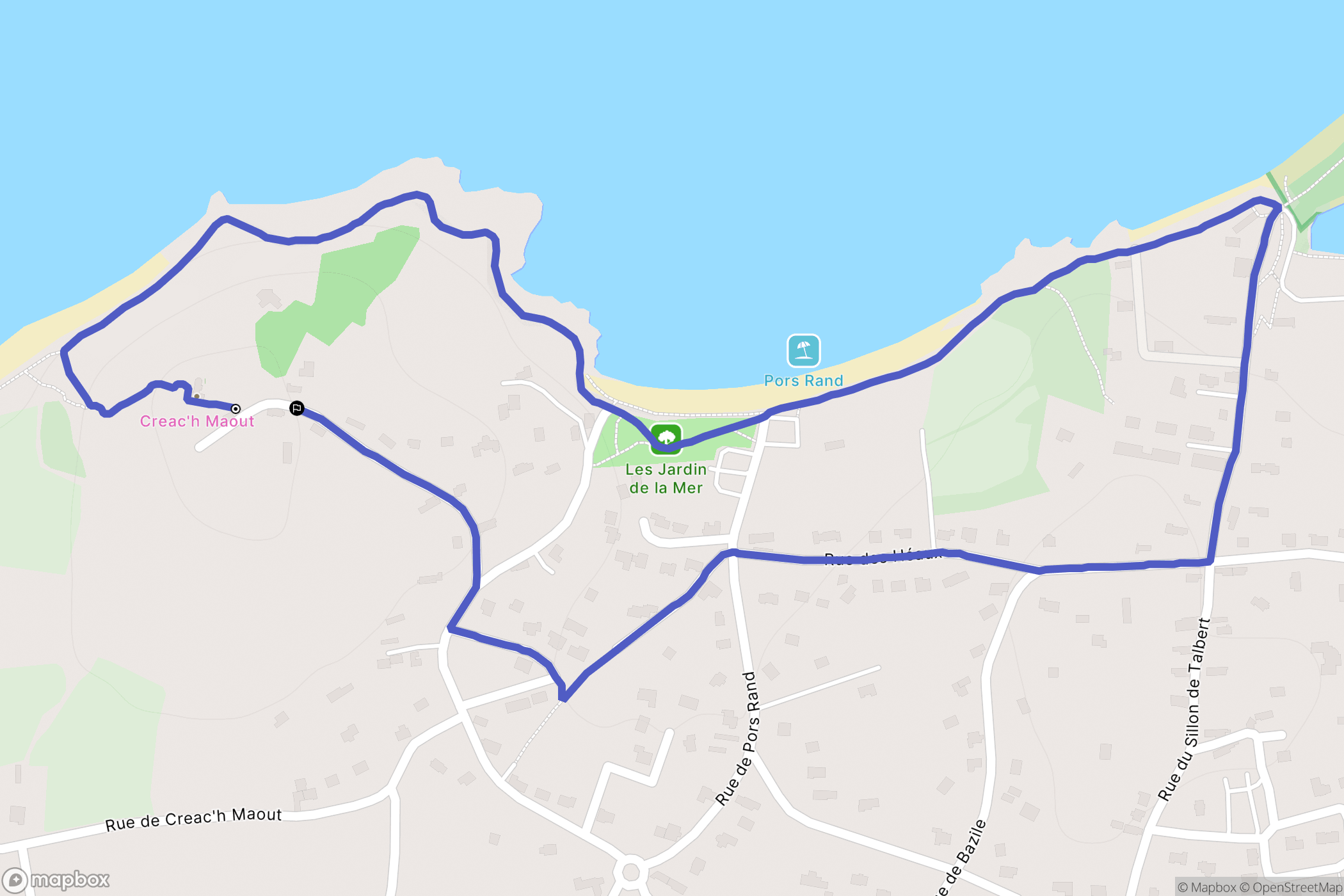 Pleubian : carte du parcours de randonnée - France