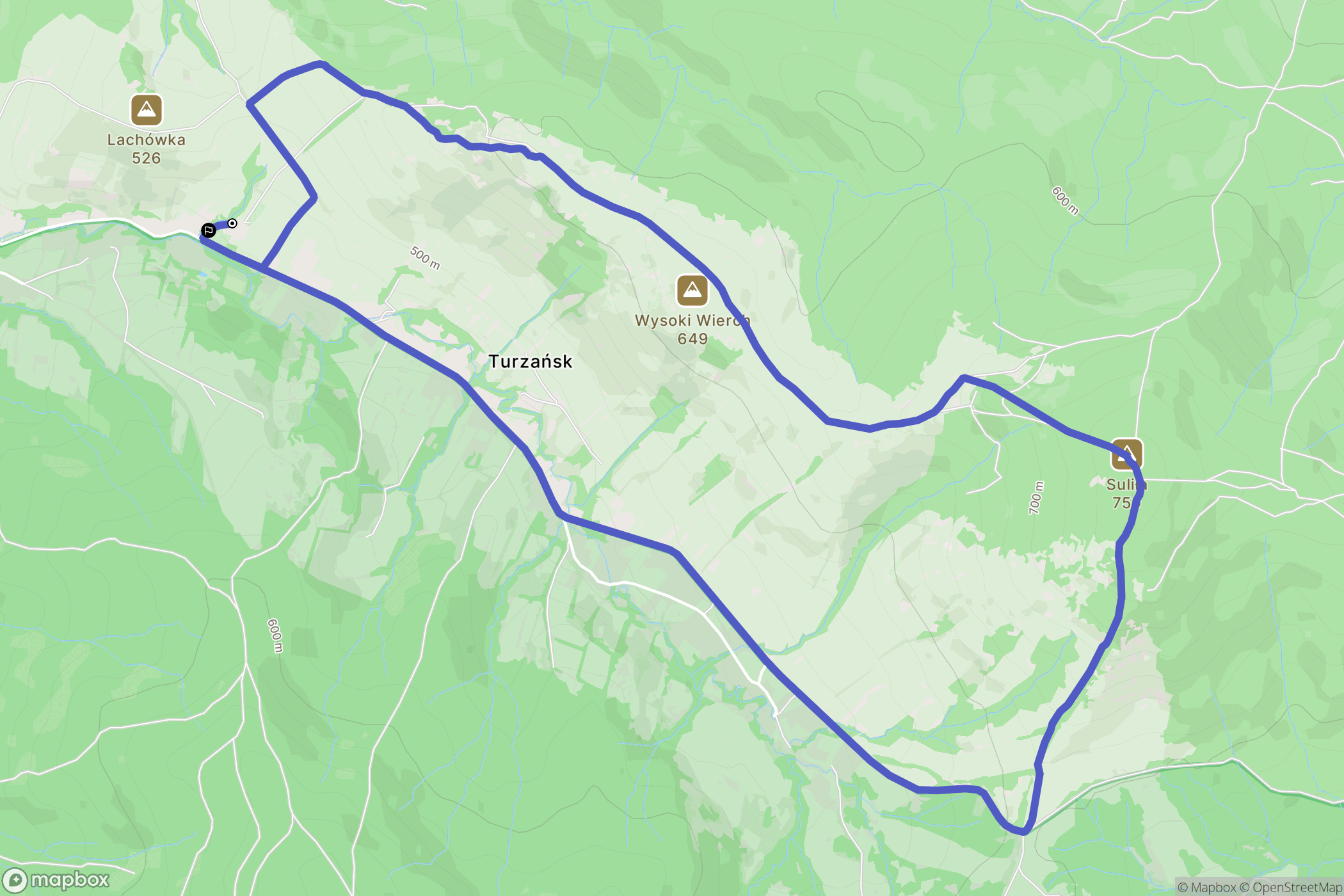 Turzańsk: mapa trasy - Poland