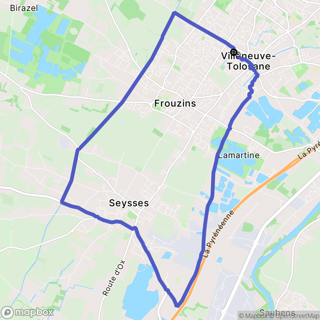Villeneuve-Tolosane : carte du parcours de randonnée - France