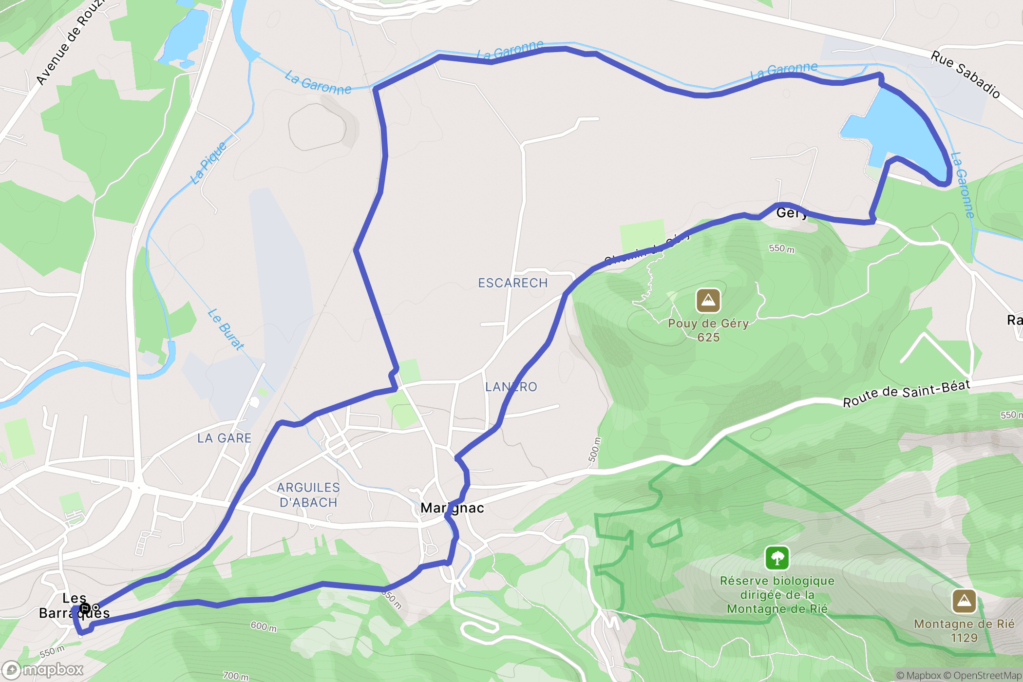 Cierp-Gaud : carte du parcours de randonnée - France
