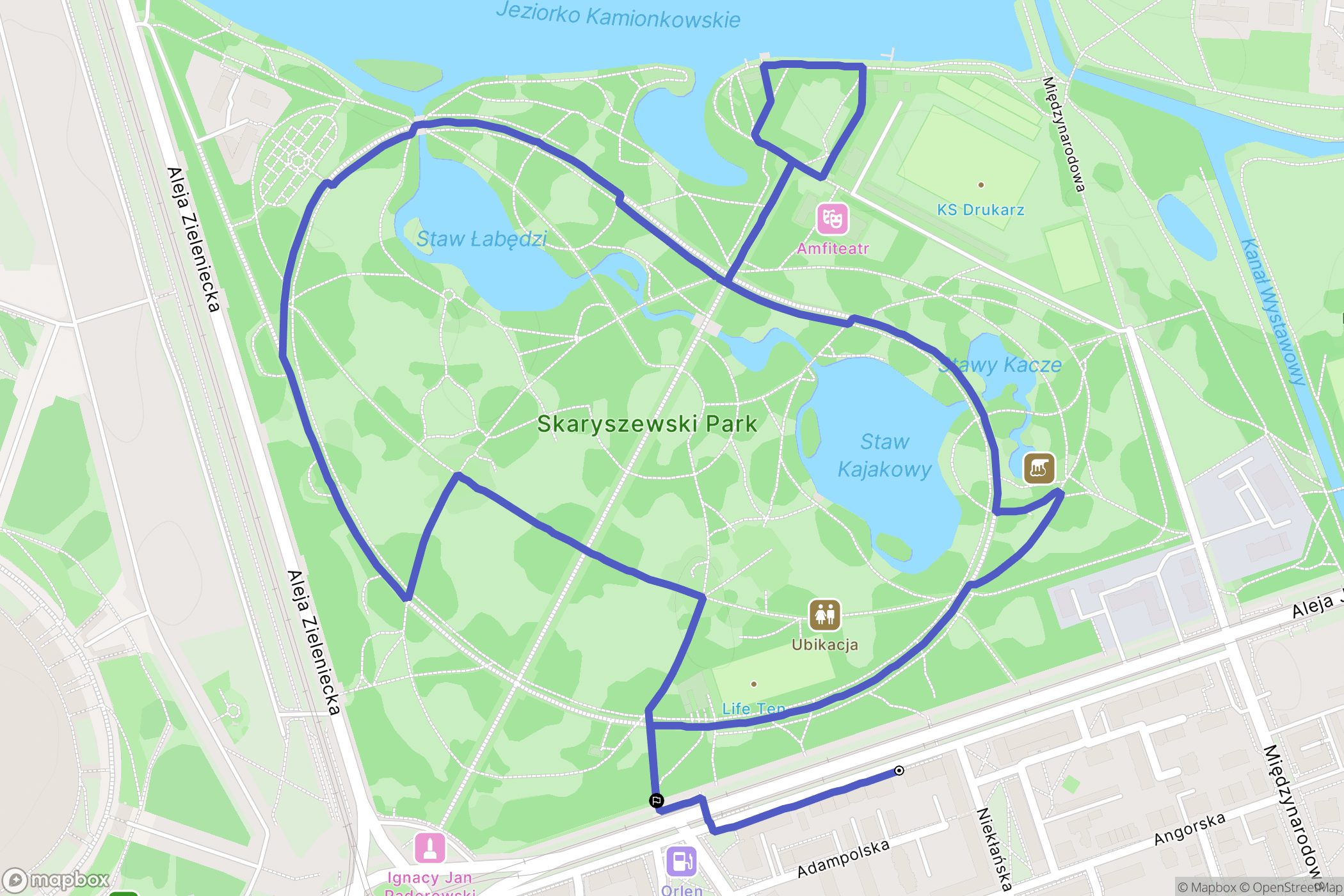 Warszawa: mapa trasy - Poland