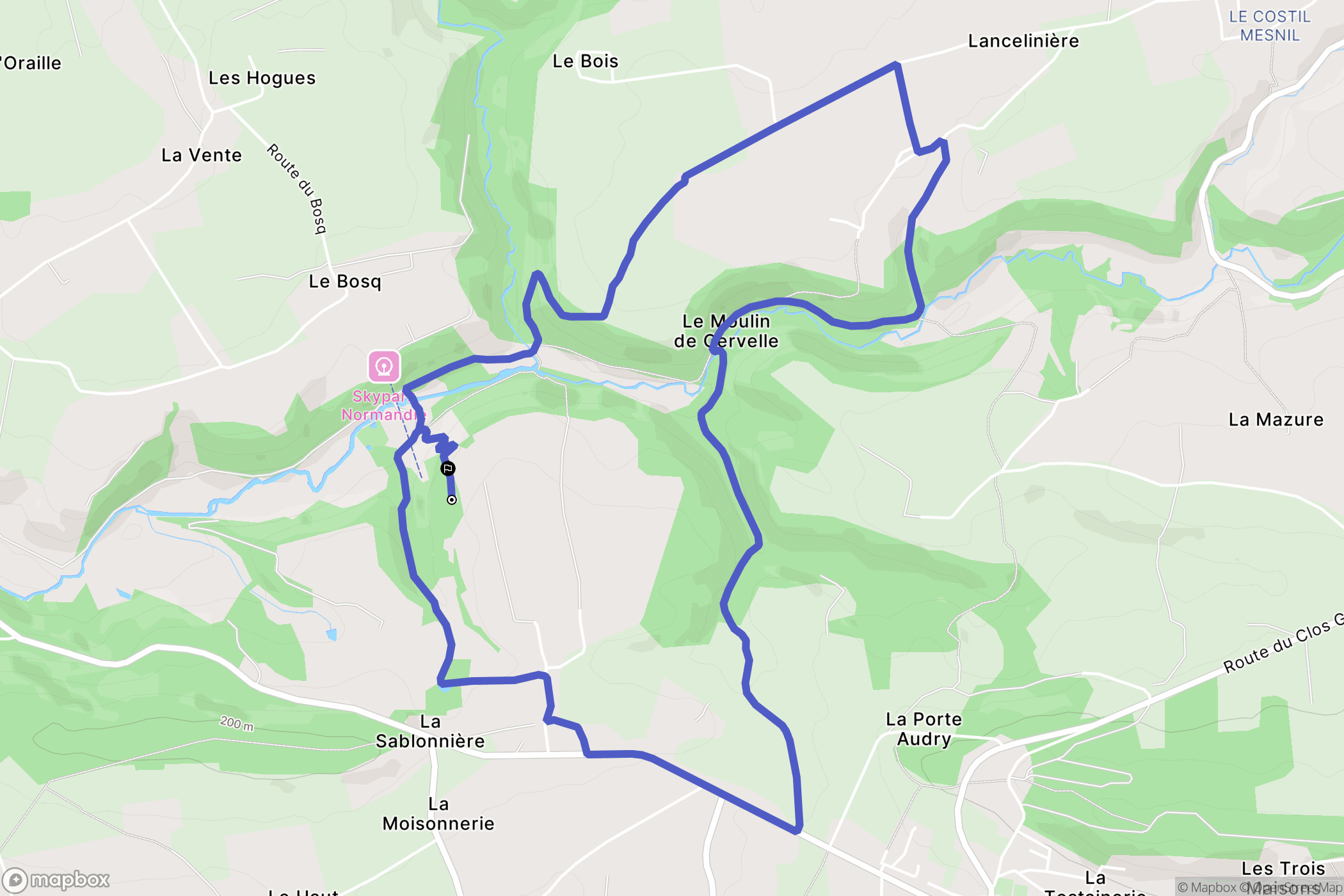 Souleuvre en Bocage : carte du parcours de randonnée - France