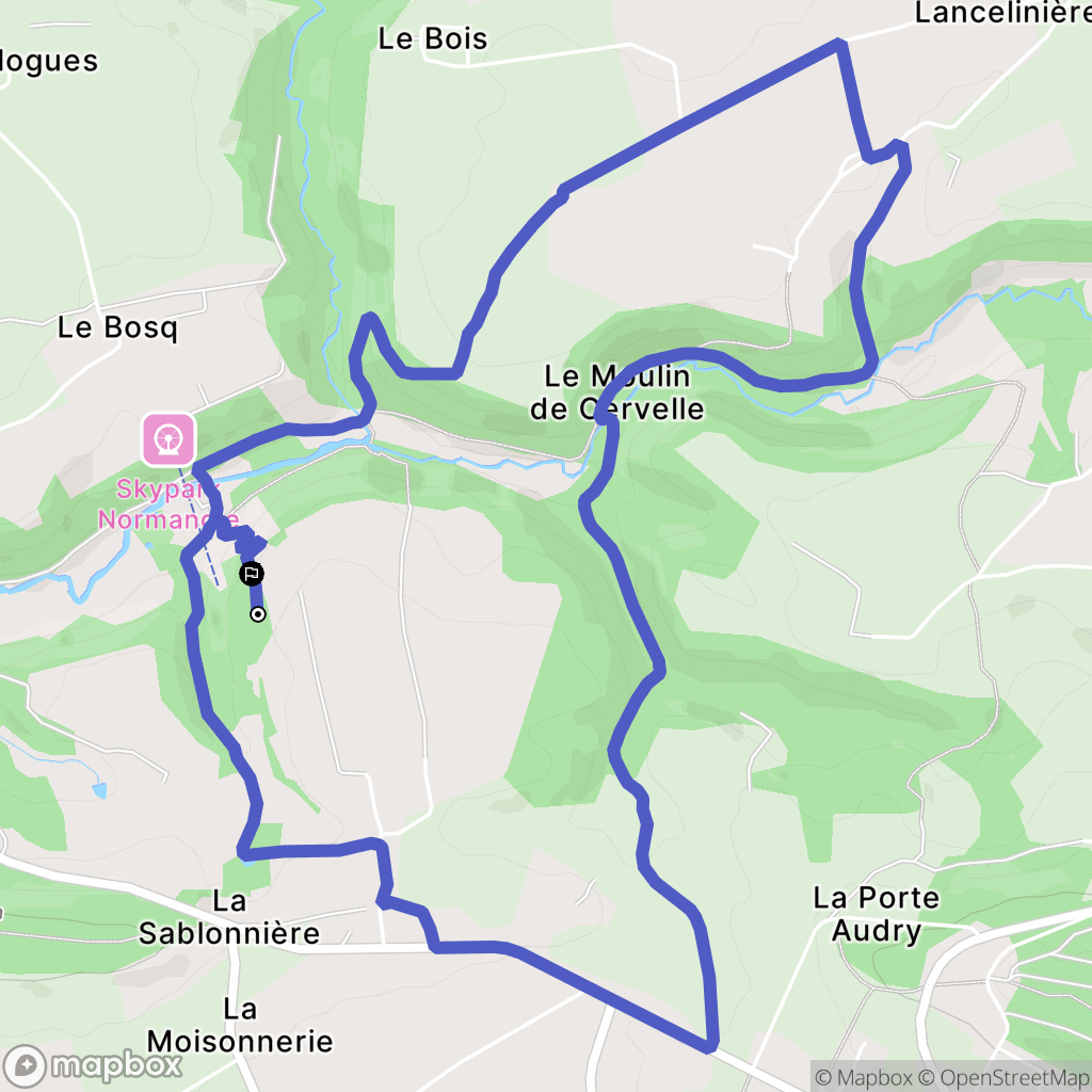 Souleuvre en Bocage : carte du parcours de randonnée - France