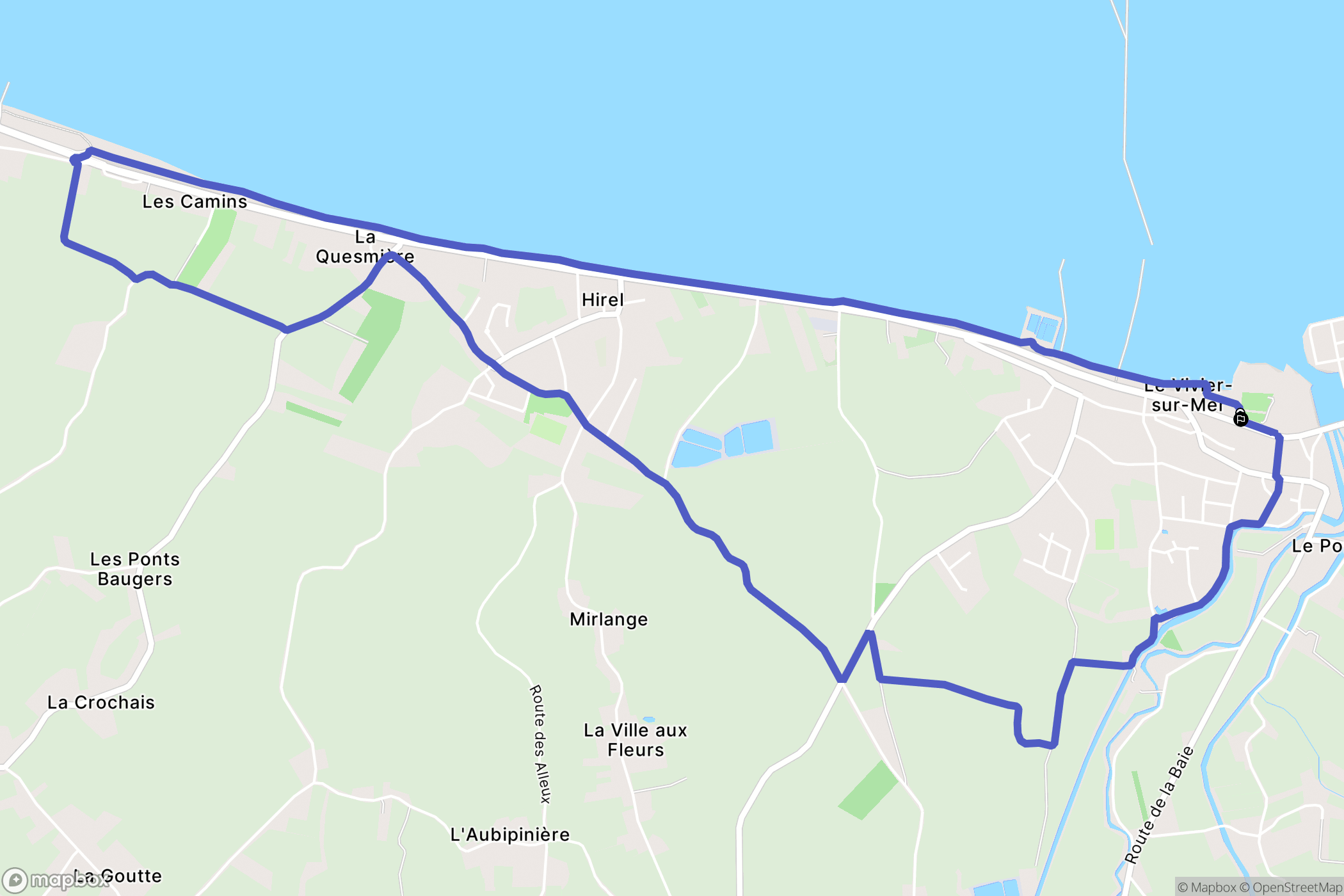 Le Vivier-sur-Mer : carte du parcours de randonnée - France