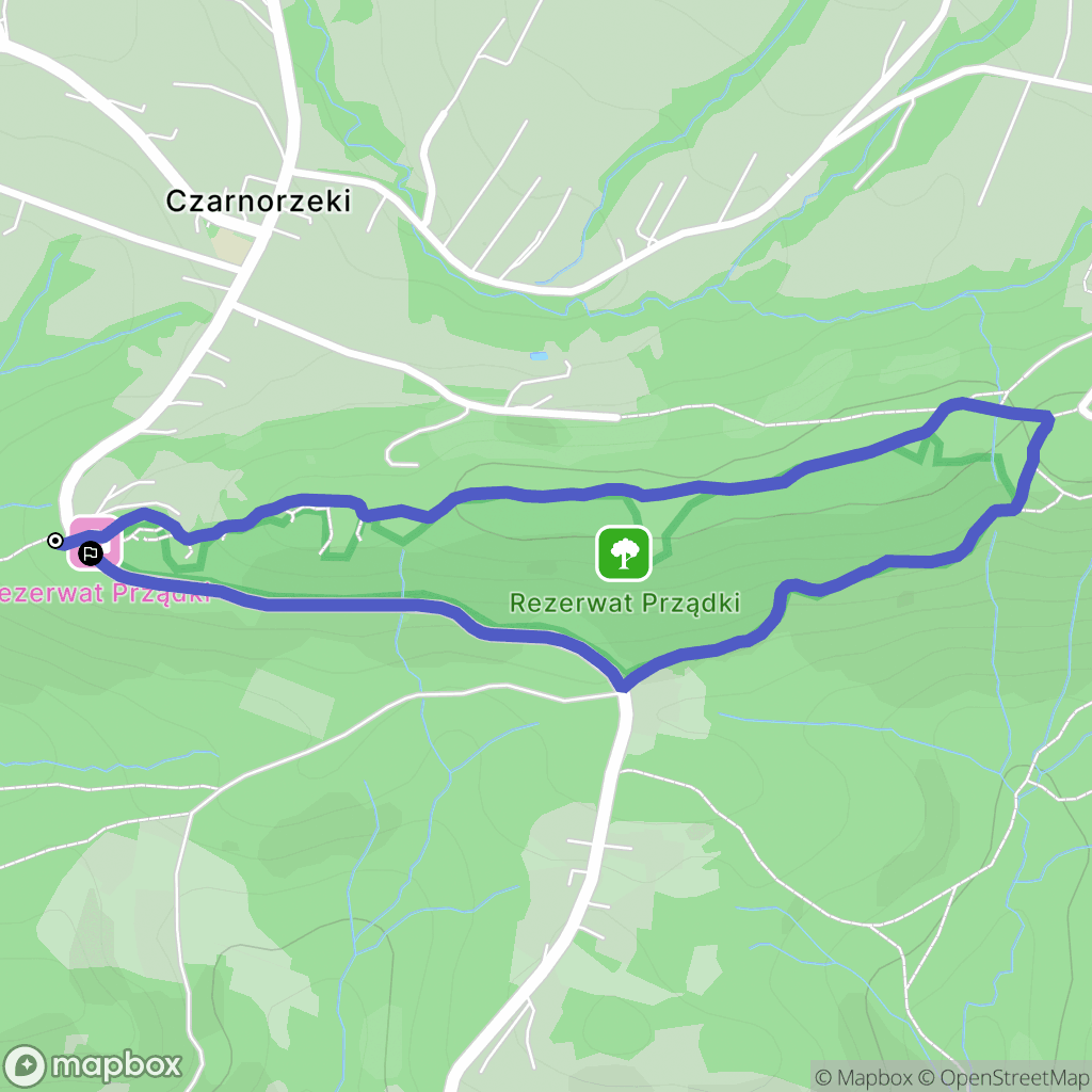 Korczyna: mapa trasy - Poland