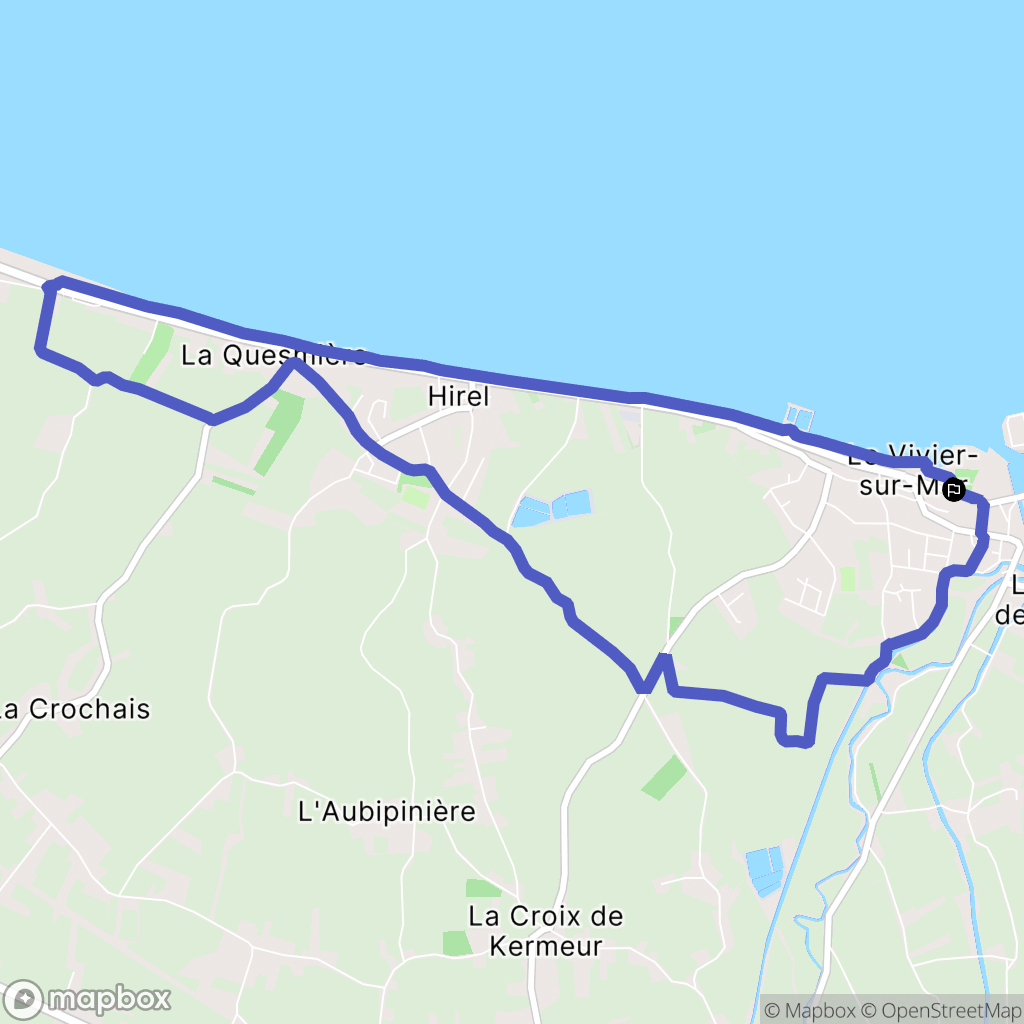 Le Vivier-sur-Mer : carte du parcours de randonnée - France