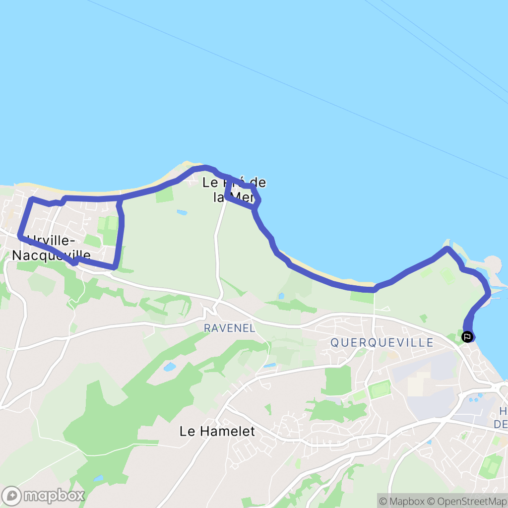 Cherbourg-en-Cotentin : carte du parcours de randonnée - France