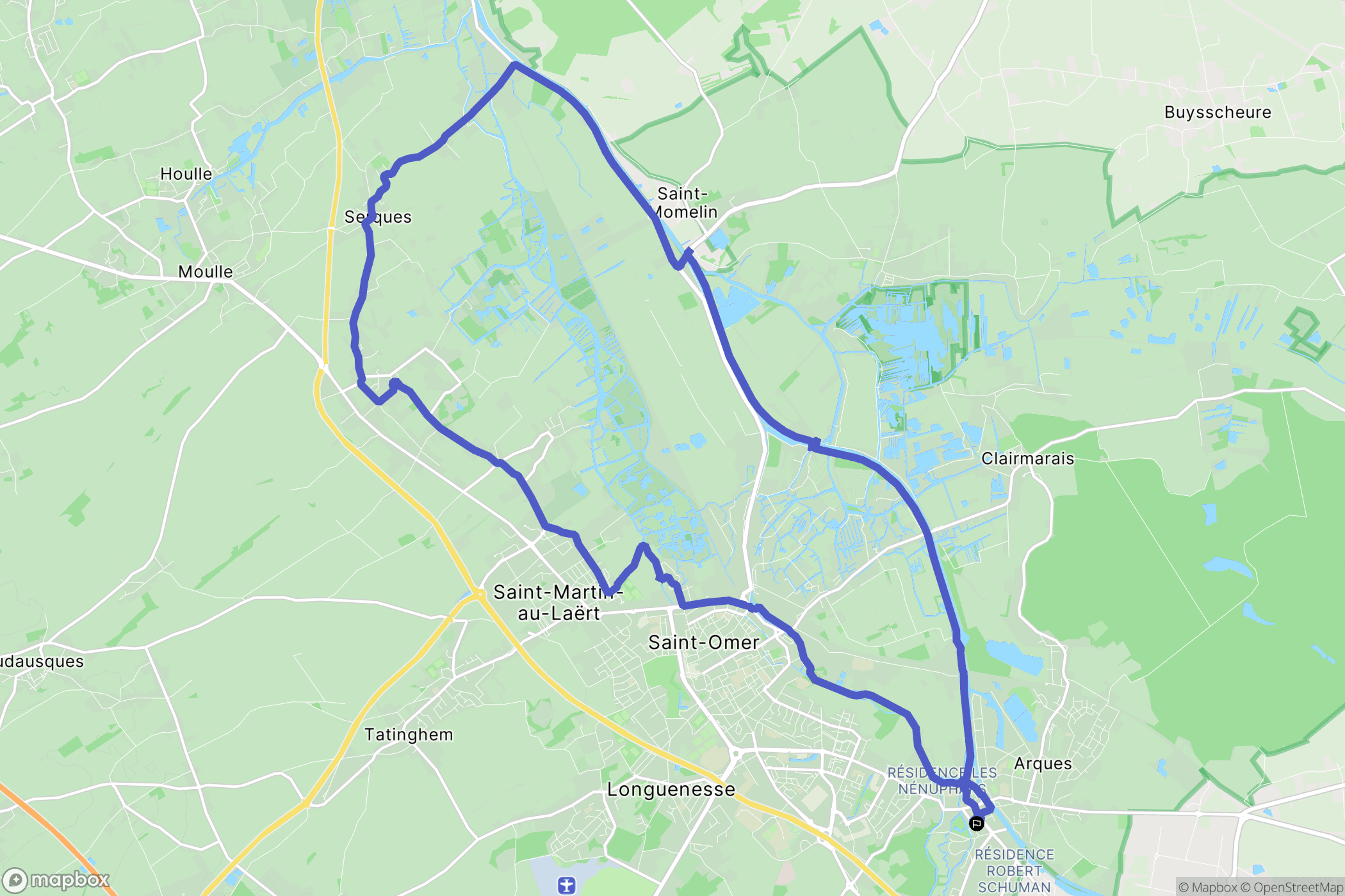 Arques : carte du parcours de randonnée - France