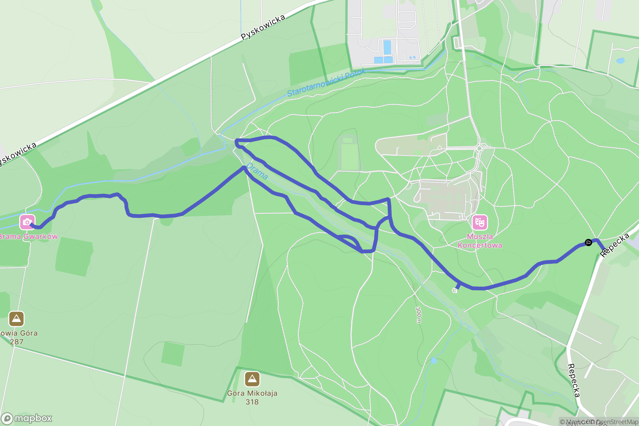 Tarnowskie Góry: mapa trasy - Poland