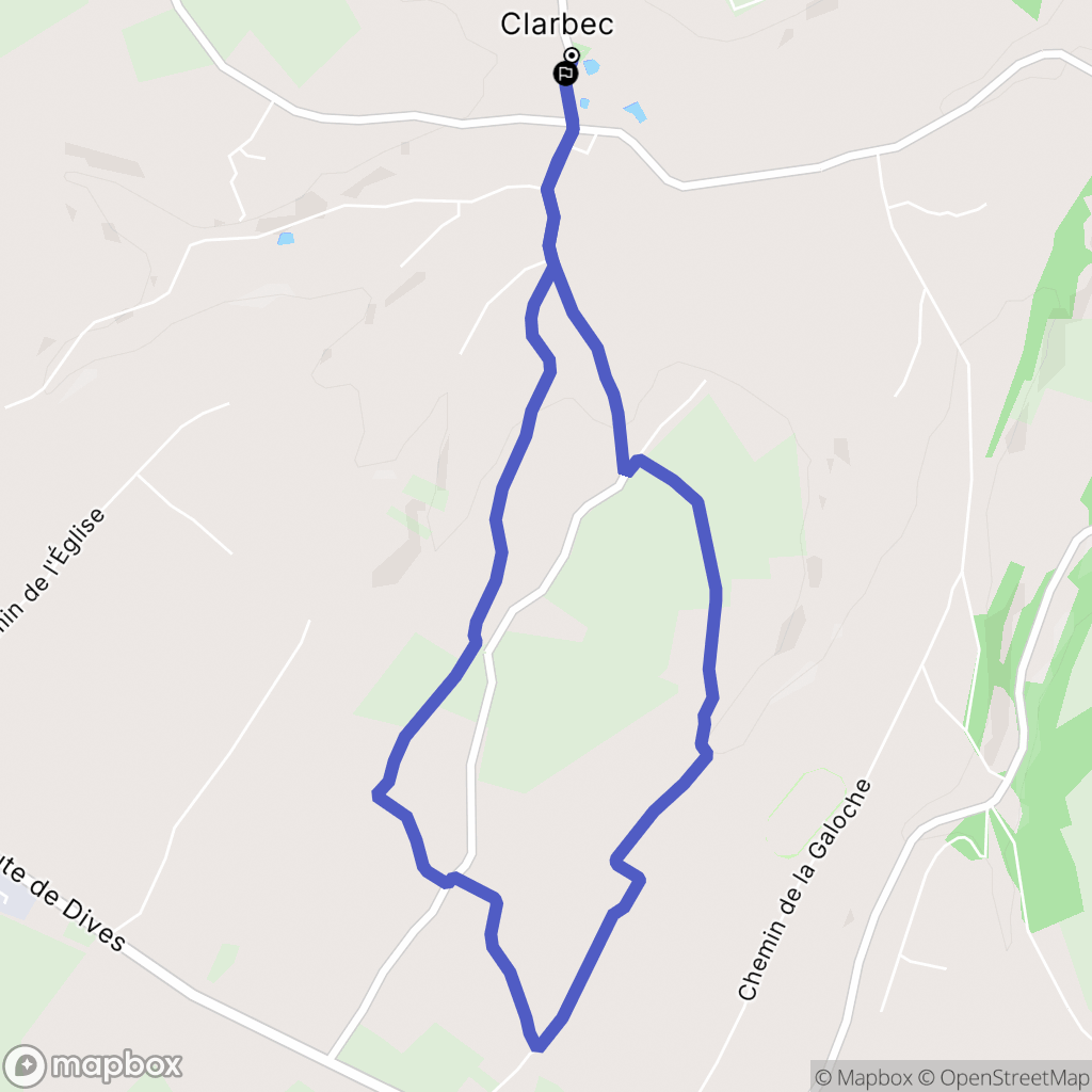 Clarbec : carte du parcours de randonnée - France