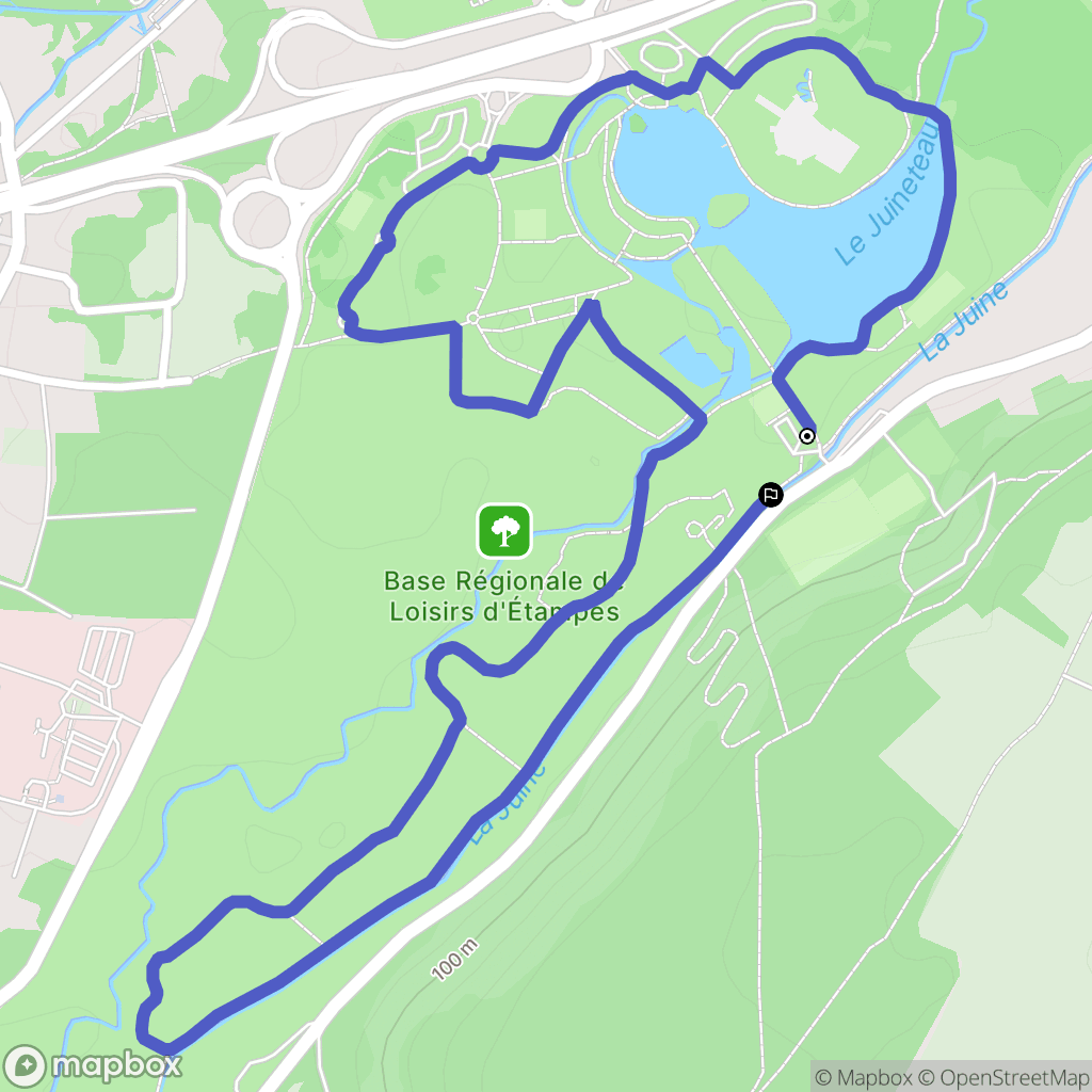 Étampes : carte du parcours de randonnée - France