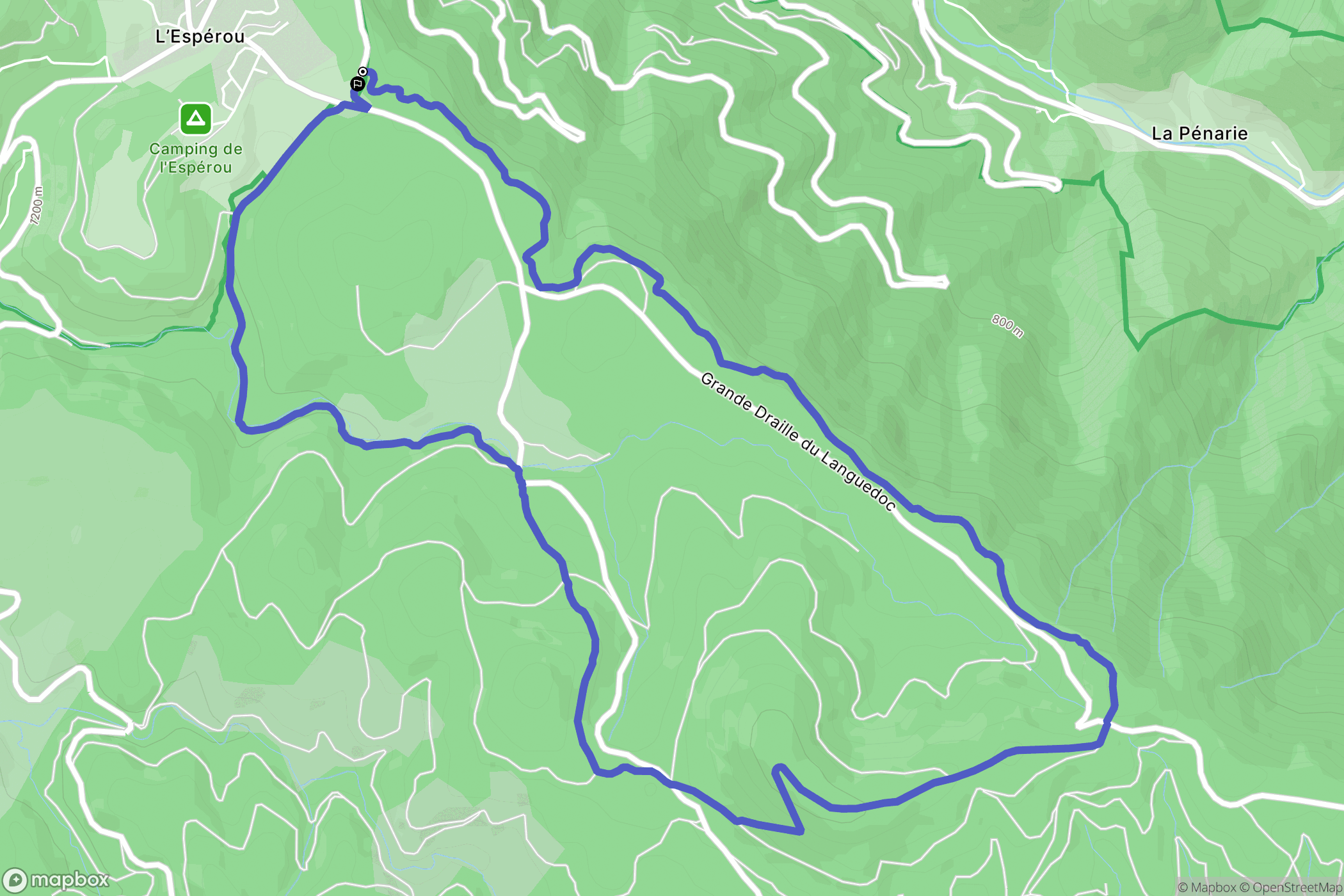 Val-d'Aigoual : carte du parcours de randonnée - France