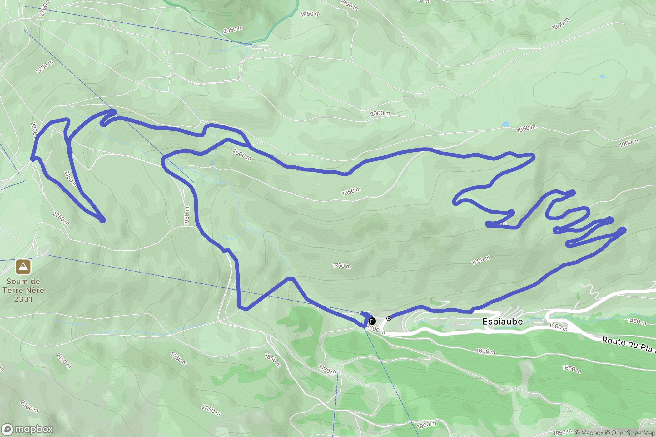 Saint-Lary-Soulan : carte du parcours de randonnée - France