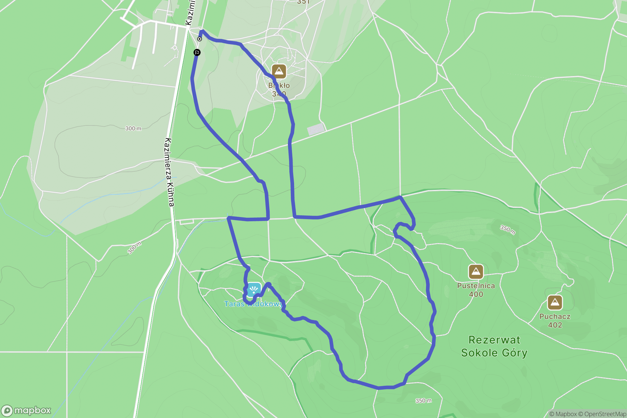 Olsztyn: mapa trasy - Poland