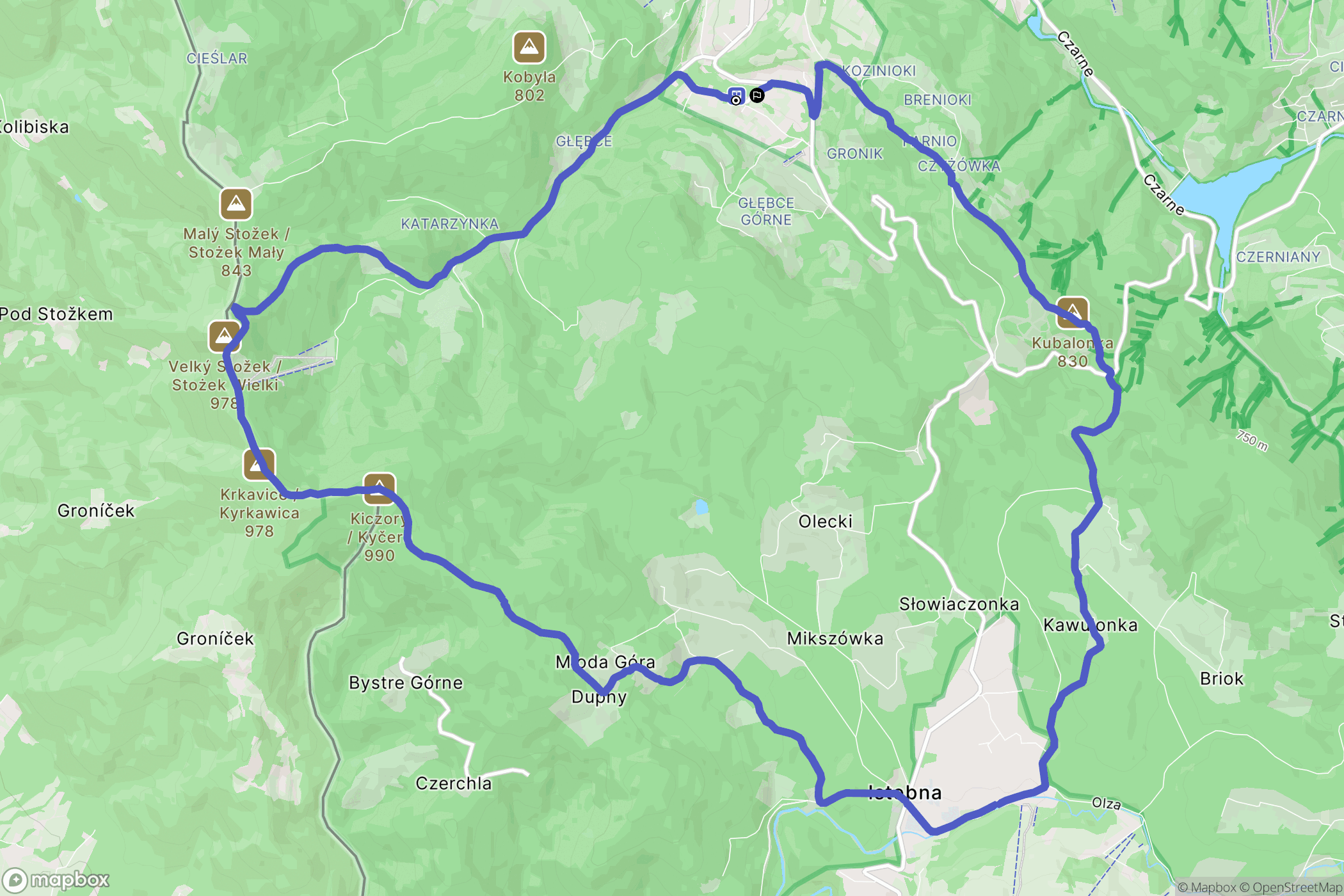 Wisła: mapa trasy - Poland