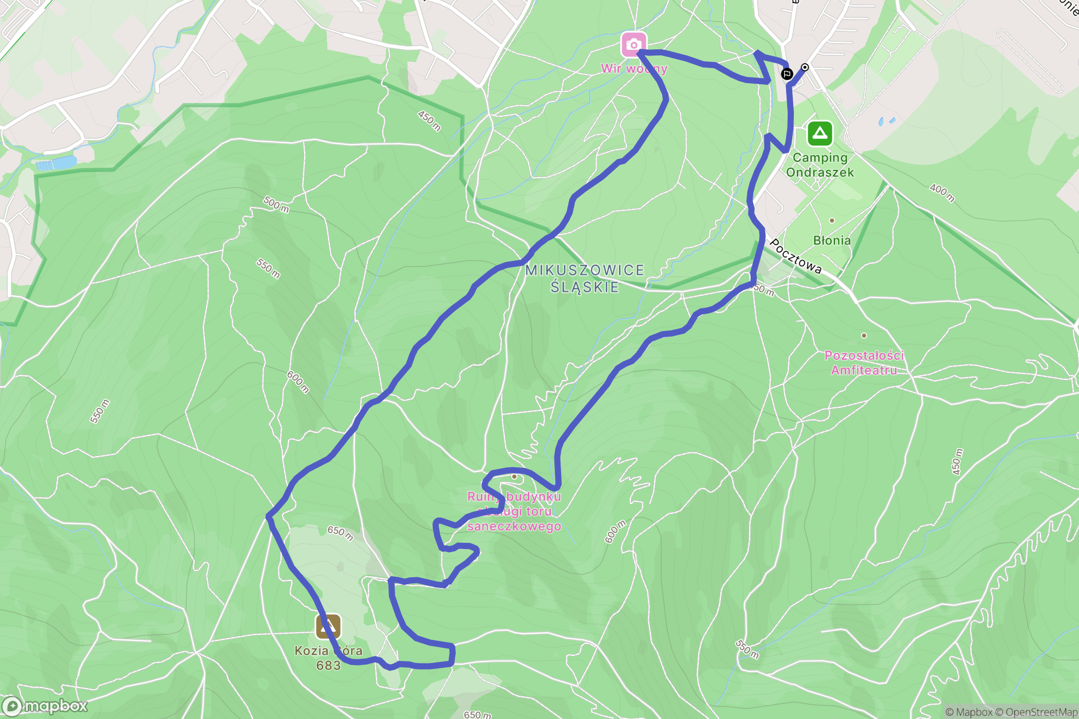 Bielsko-Biała: mapa trasy - Poland