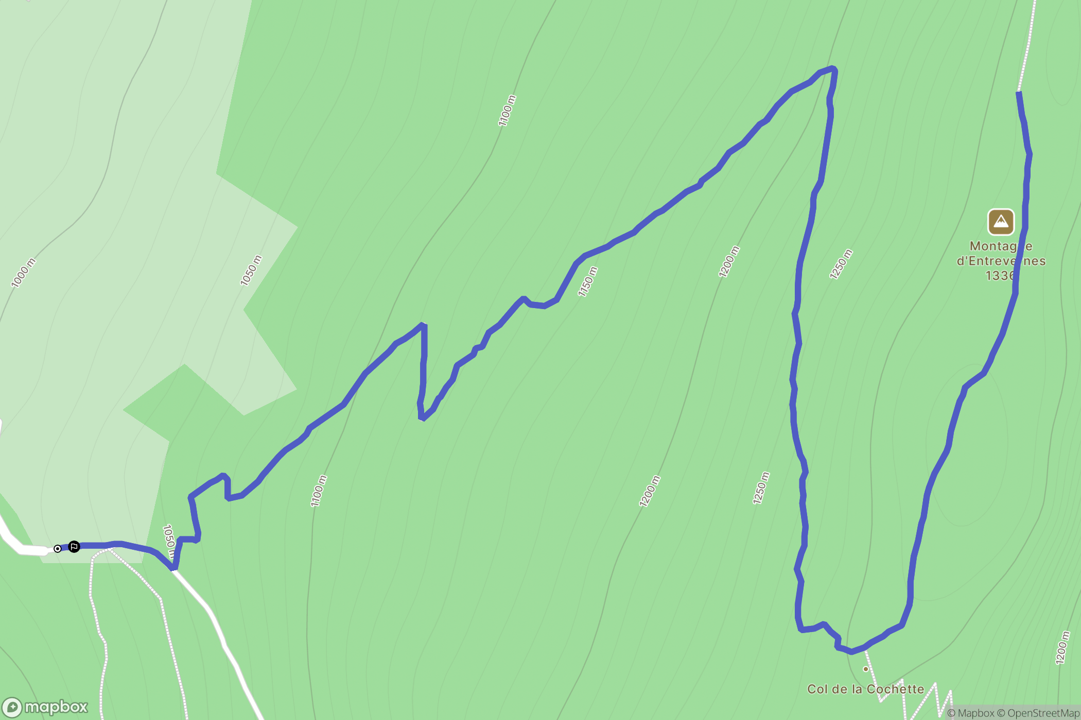 Saint-Eustache : carte du parcours de randonnée - France