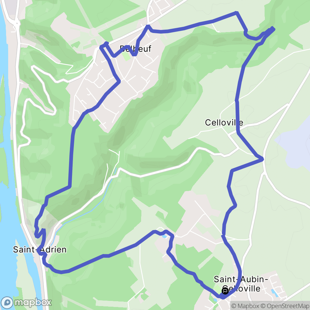 Saint-Aubin-Celloville : carte du parcours de randonnée - France