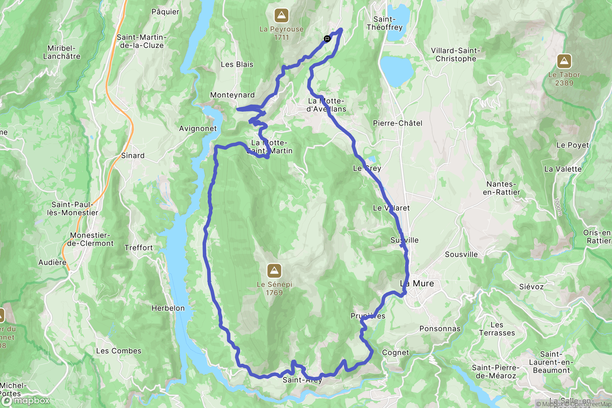 Notre-Dame-de-Vaulx : carte du parcours de randonnée - France