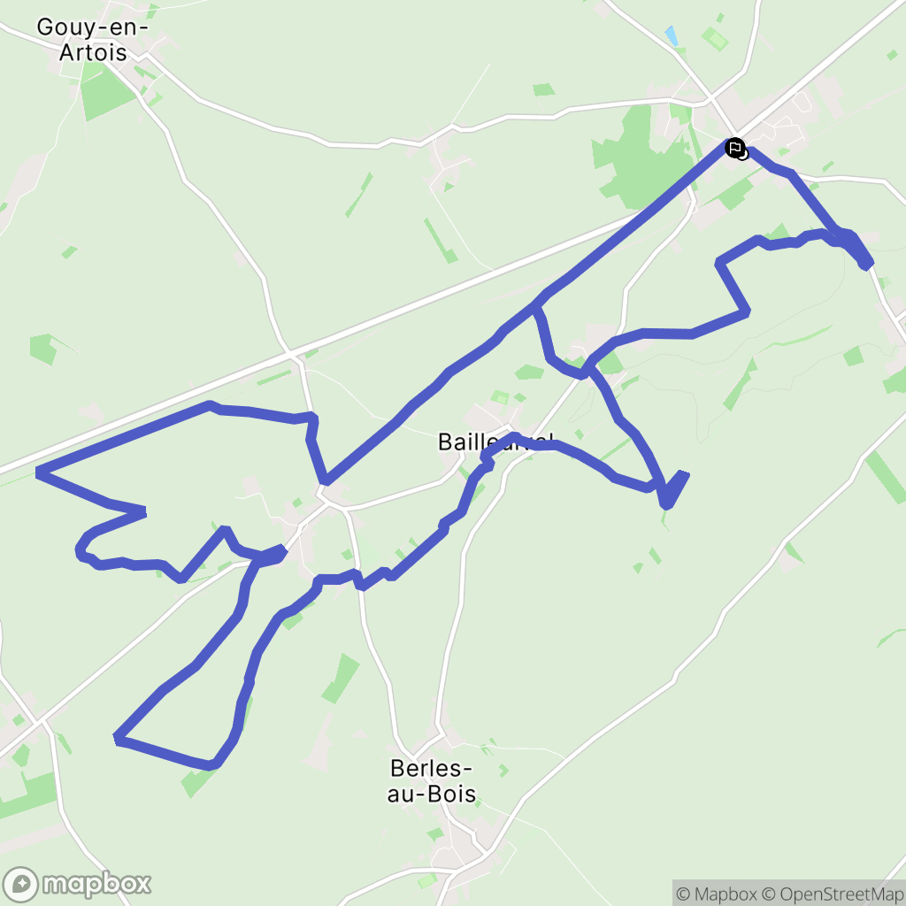 Beaumetz-lès-Loges : carte du parcours de randonnée - France